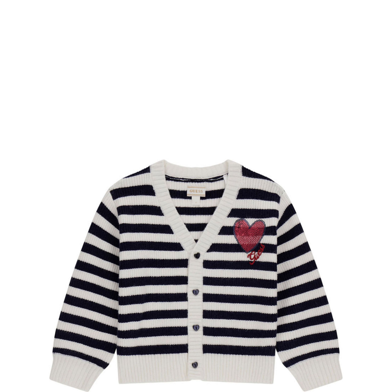 Striped Heart Logo Cardigan