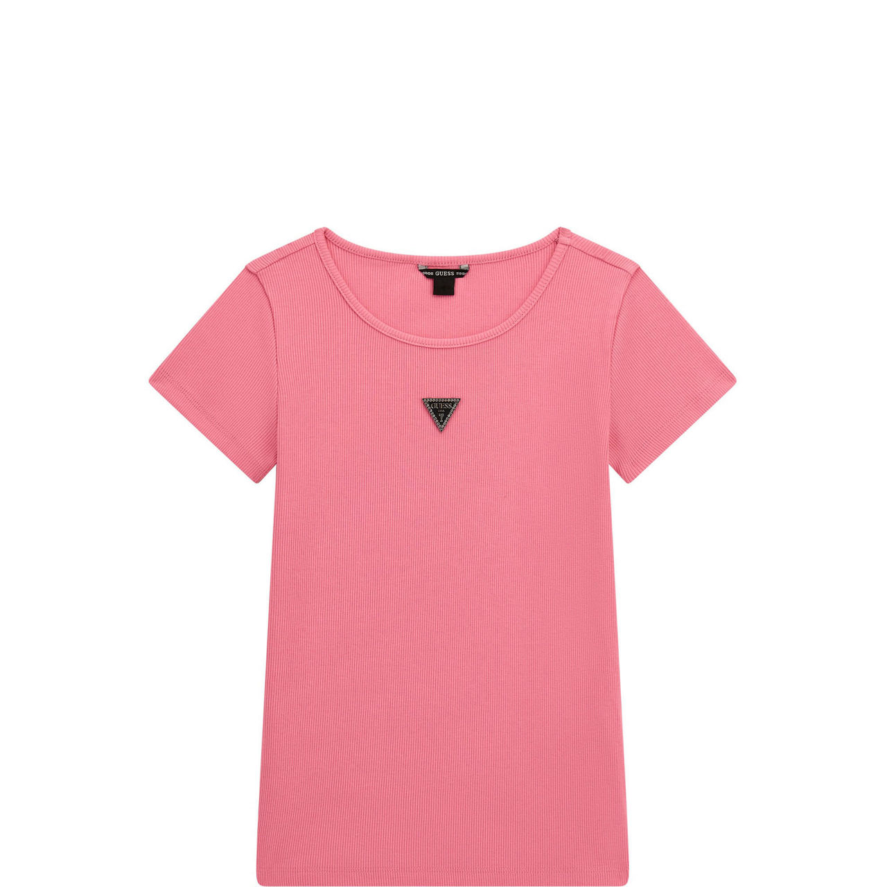 Triangle Logo Ribbed Knit T-Shirt