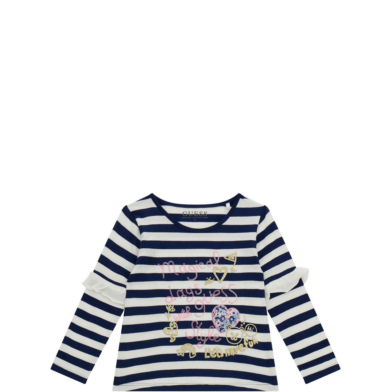 Stripe Embellished Logo Top