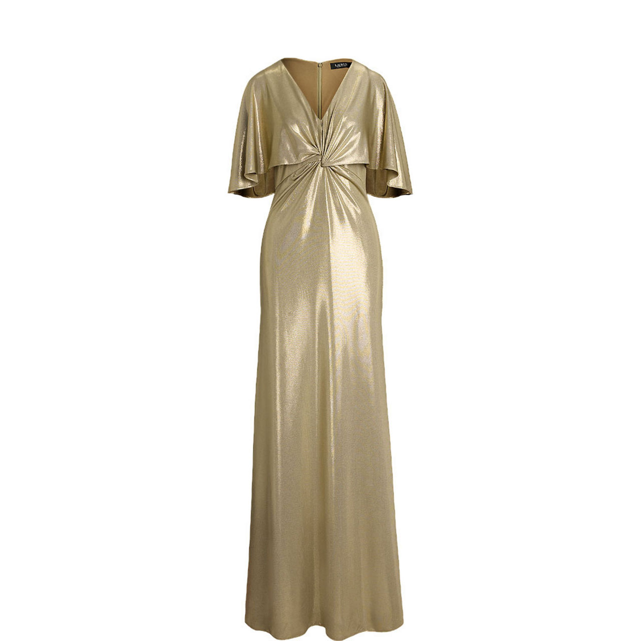 Phinya Twist-Front Cape Gown