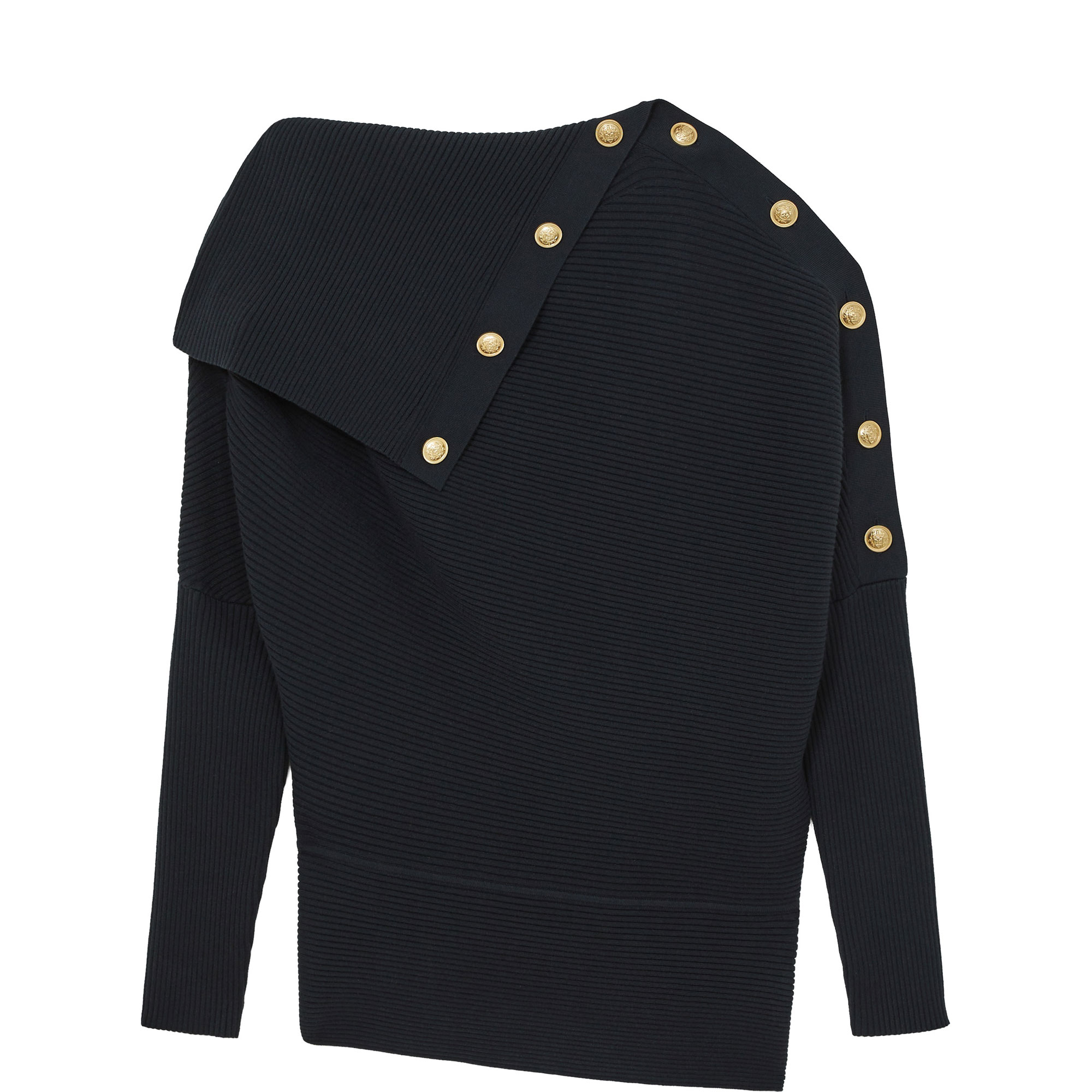 Lexi Ribbed Button Shawl Sweater