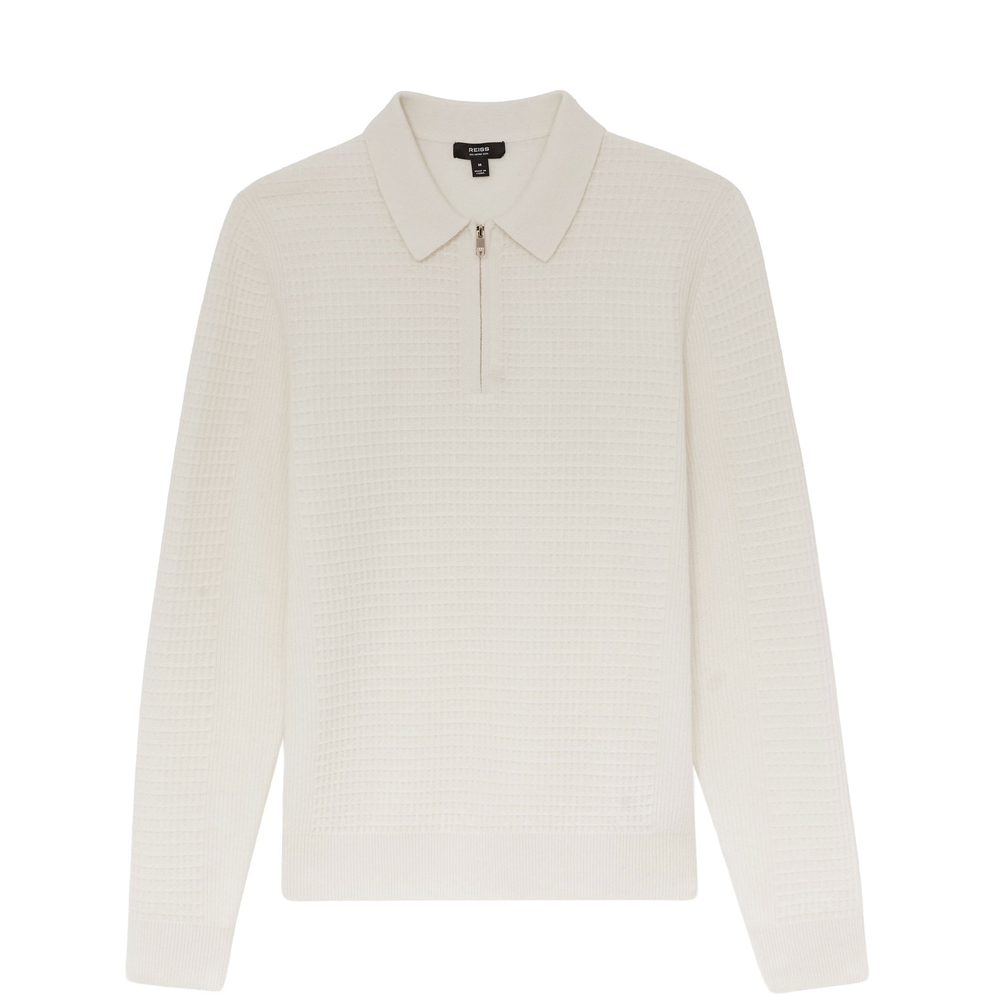Hamilton Waffle-Knit Half-Zip Polo Shirt