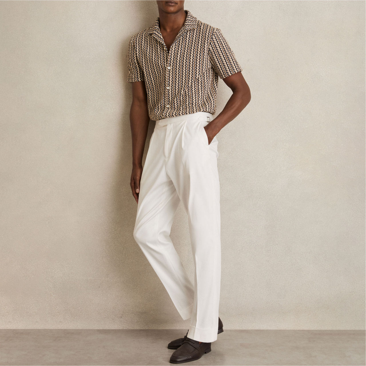 Abstract Stripe Cuban Shirt Abstract Stripe Cuban Shirt