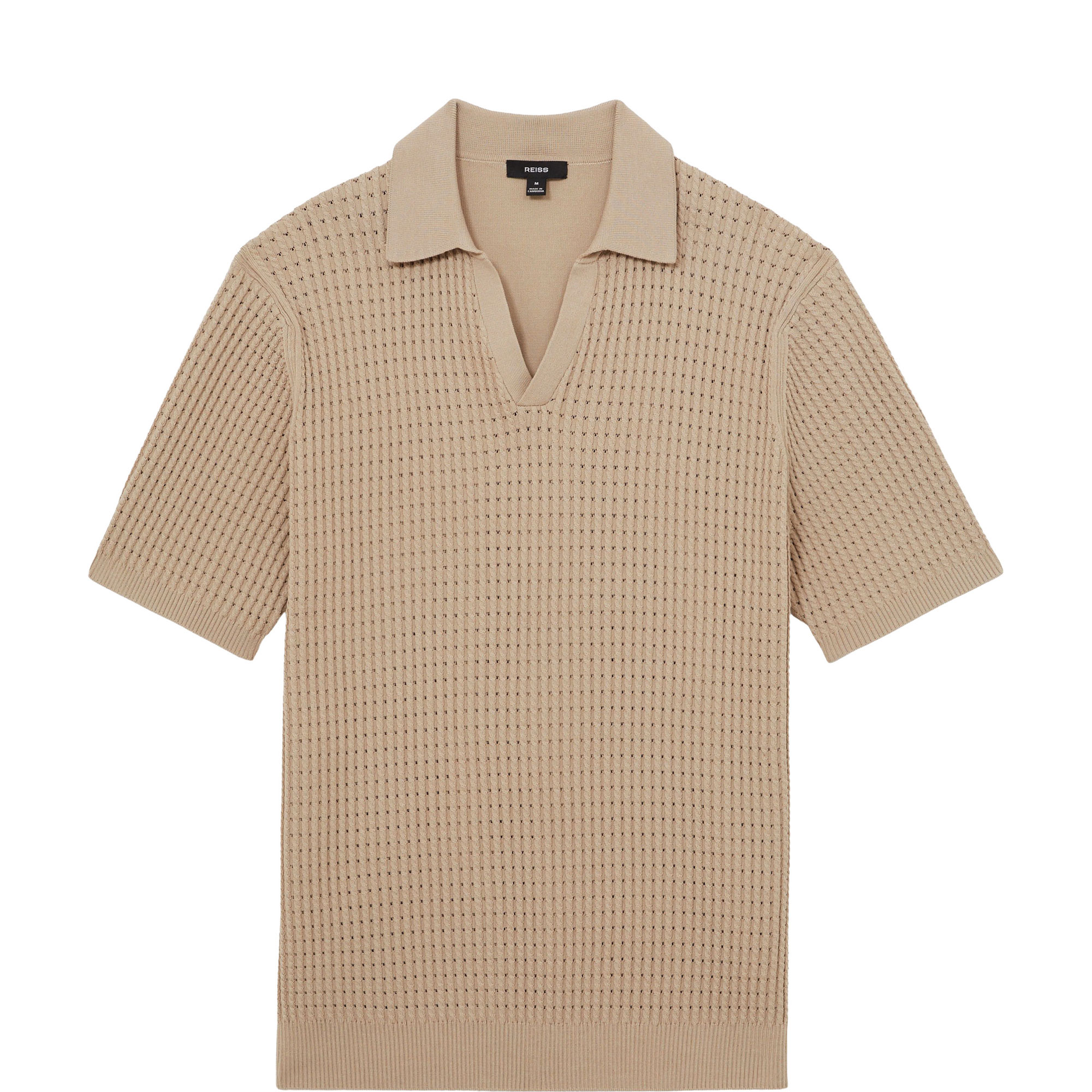 Merit Cable Knit Polo Shirt