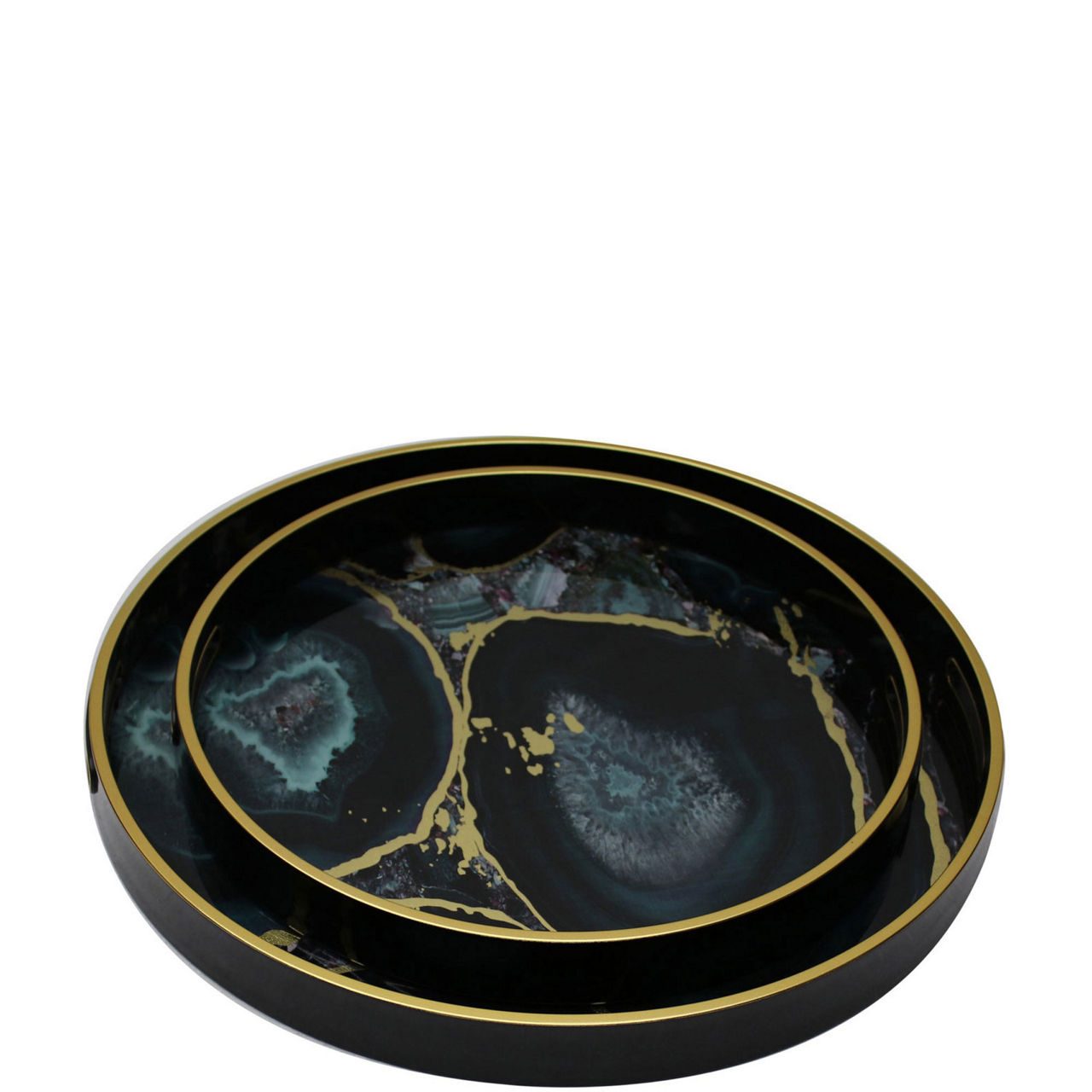 Midnight Glory Serving Tray Two-piece Set