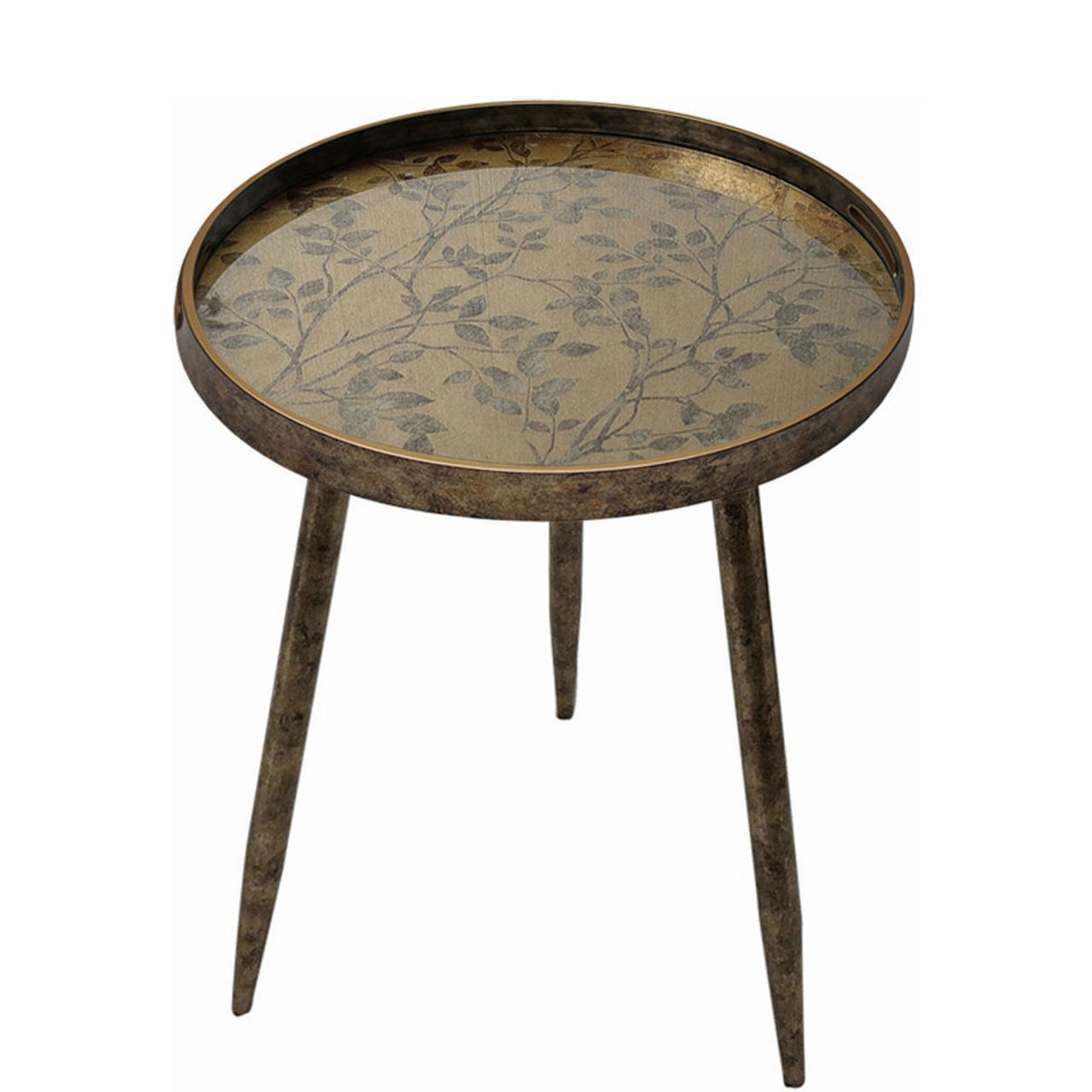 Oriental Floral Round Side Table
