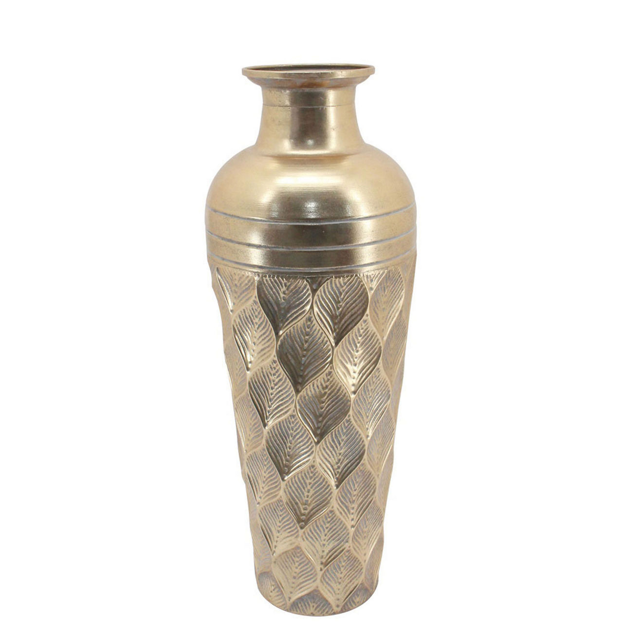 Patterned Metal Floor Vase
