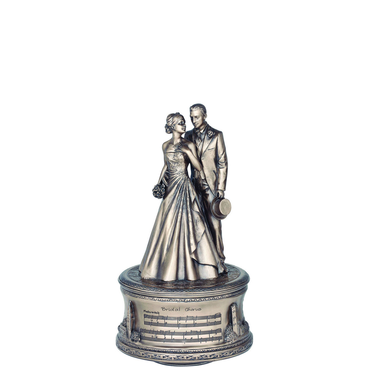Just Married Bronze Music Box