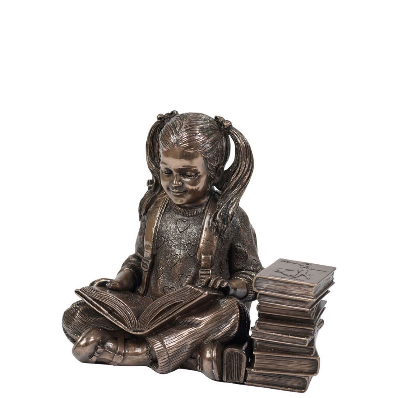Reading Time Girl Bronze Ornament