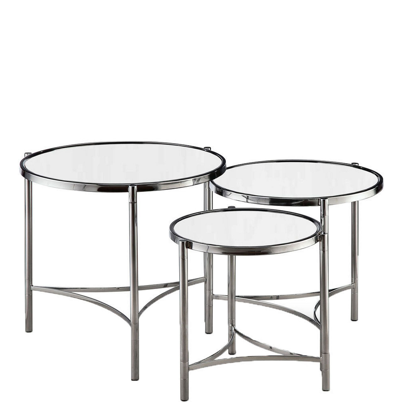 Brookville Round Mirror Table Three-Piece Set