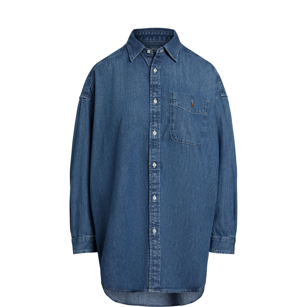 Polo Player Logo Oversized Denim Shirt