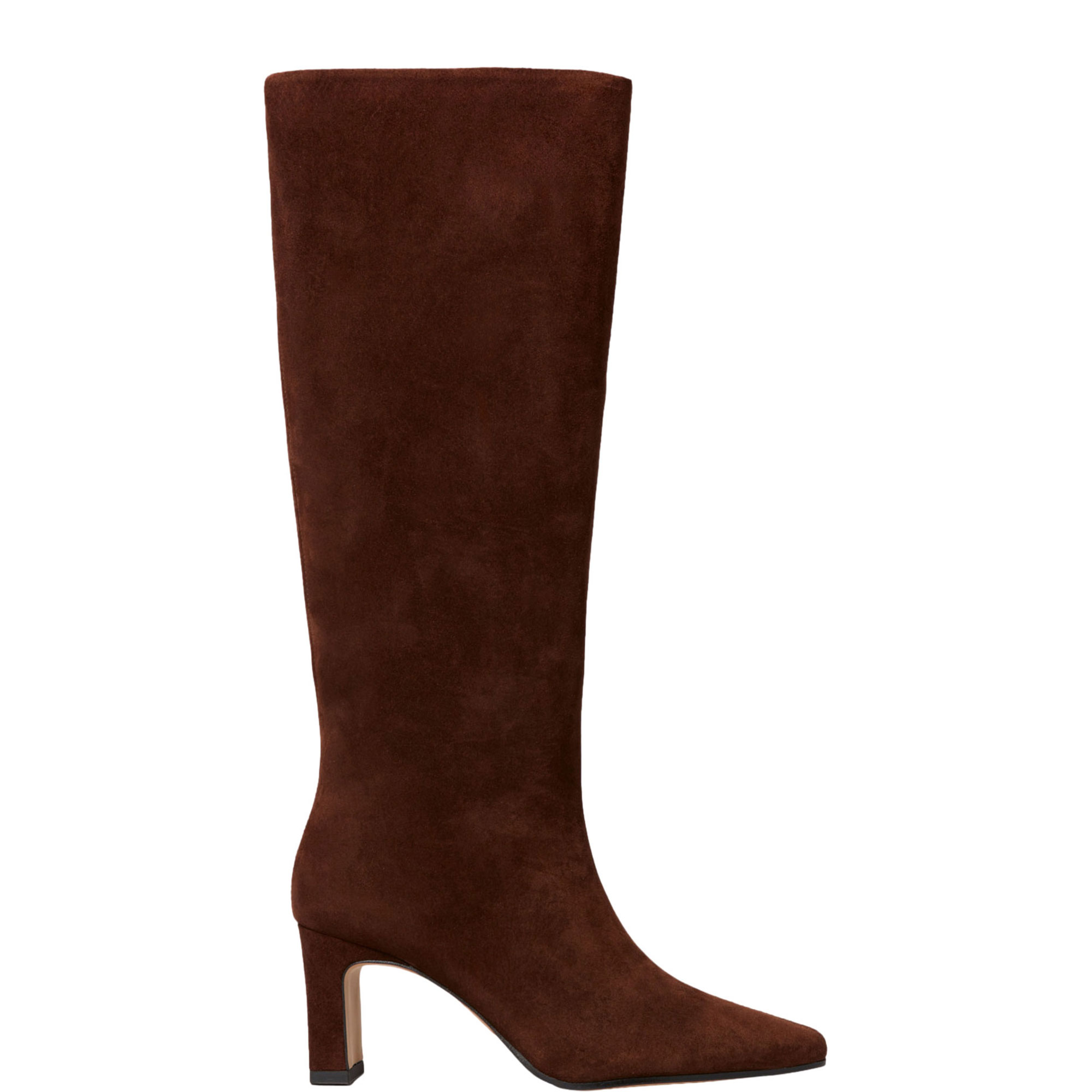 Suede Heeled Knee High Boots