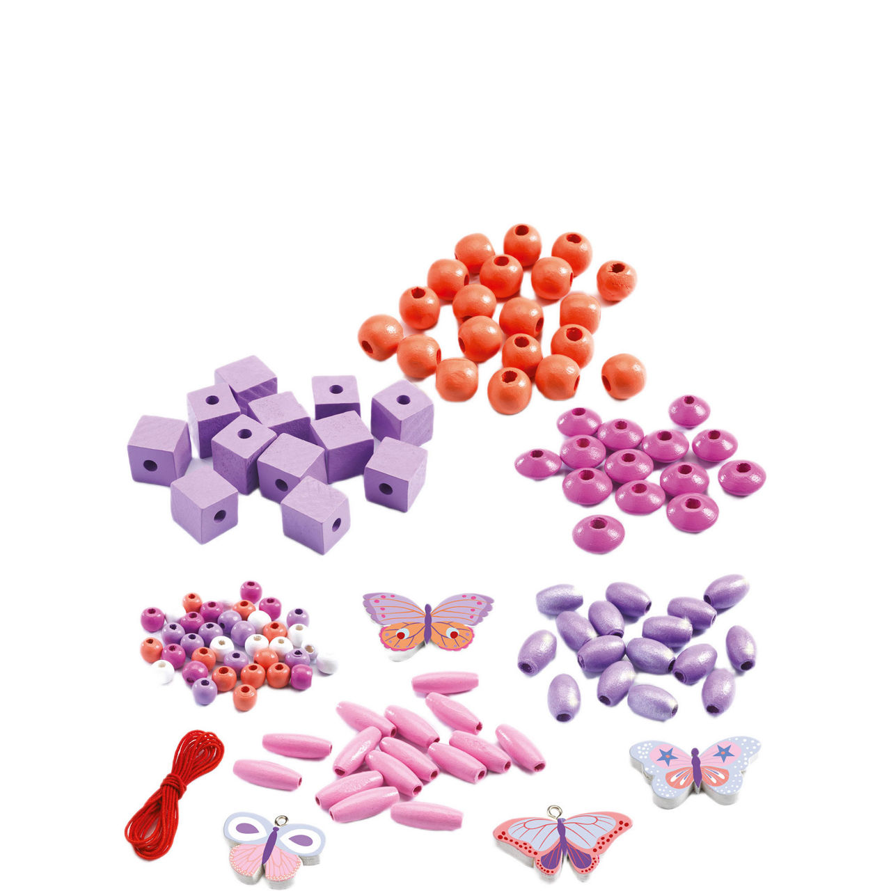 Wooden Beads Butterflies Jewellery Set