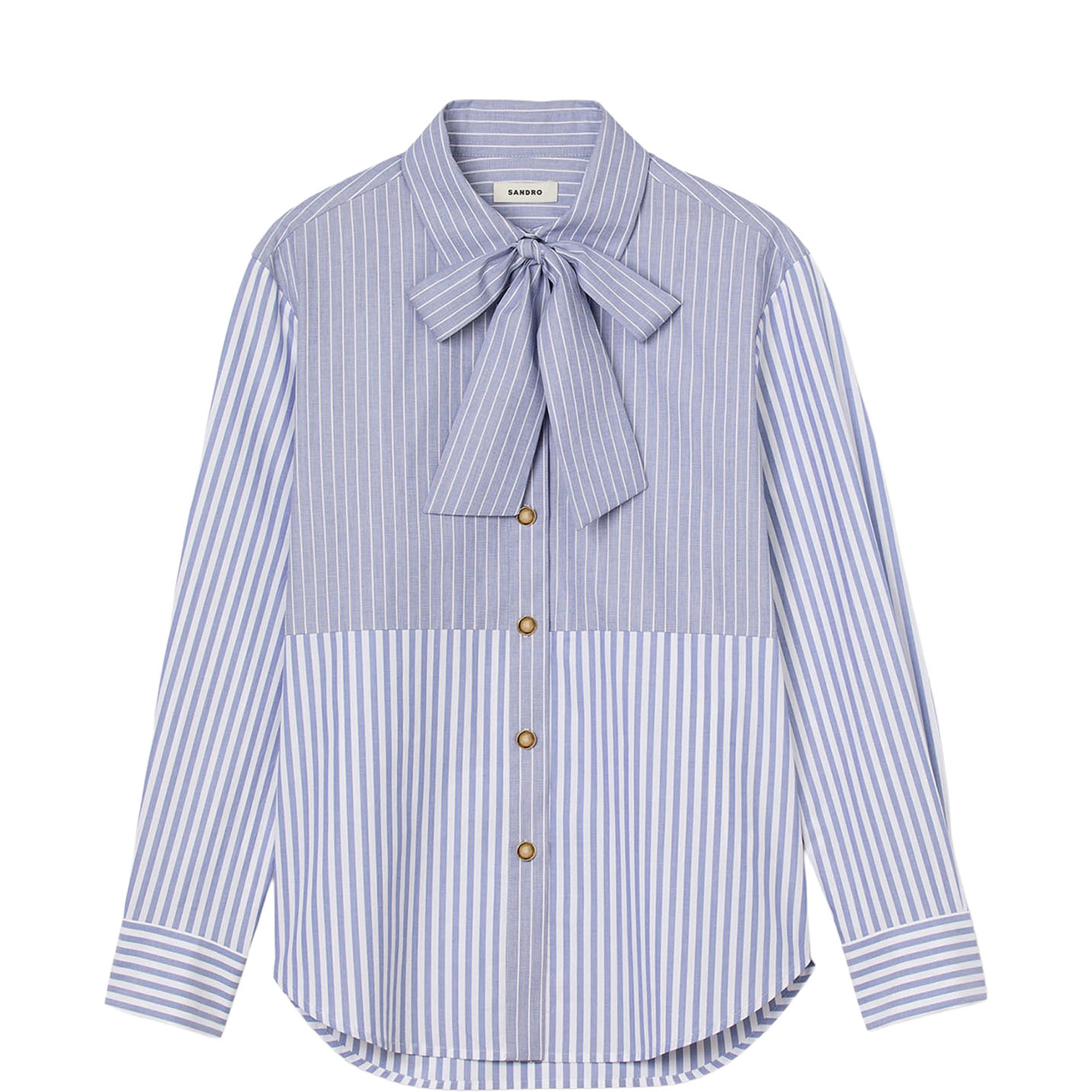 Striped Pussybow Blouse