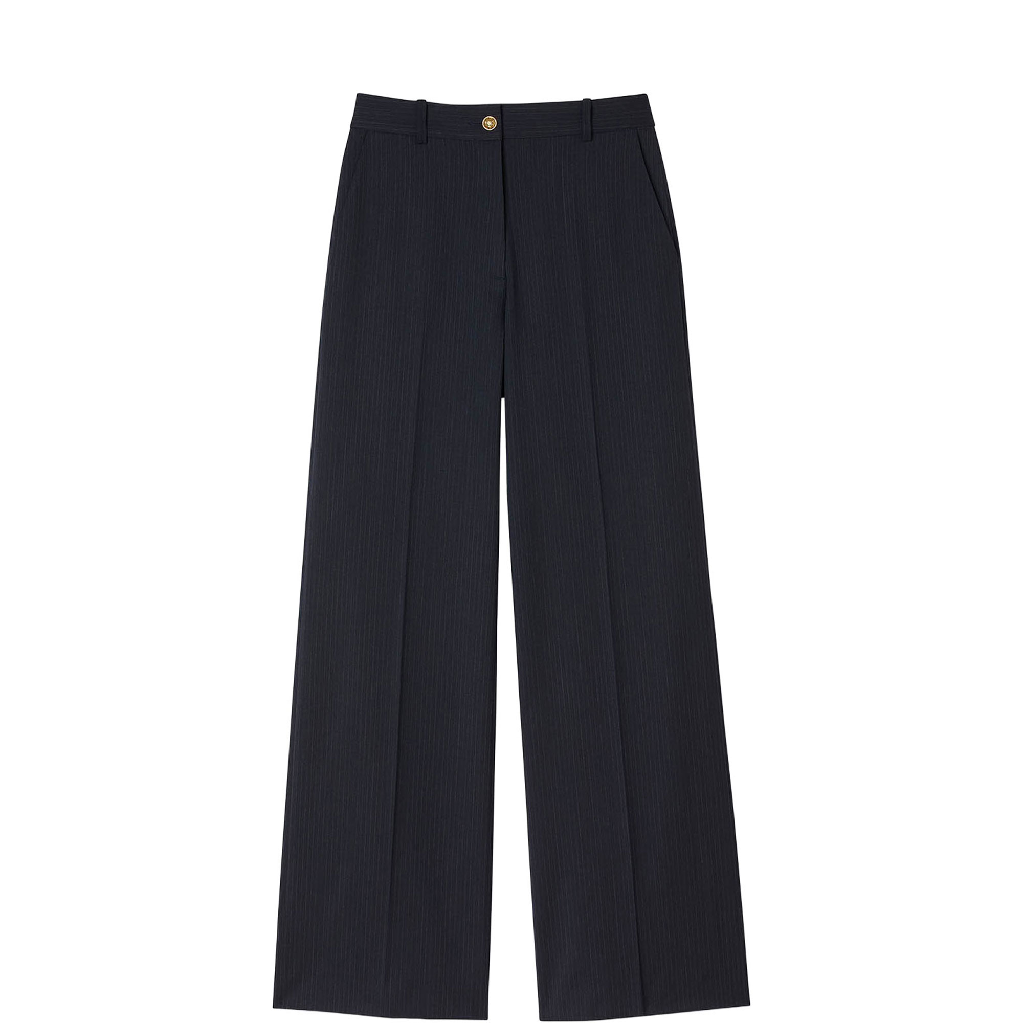 Pinstripe Straight Leg Trousers