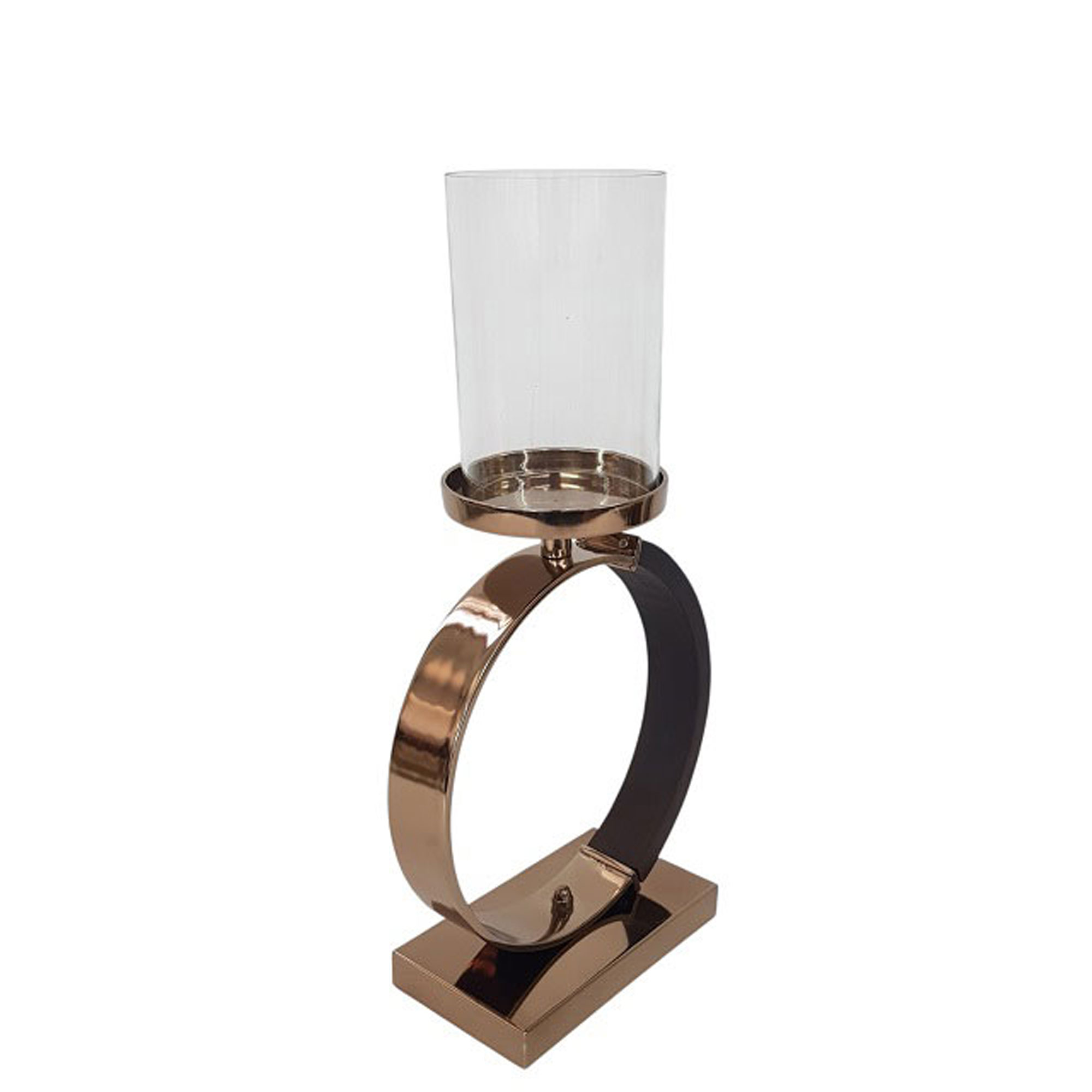 Circle Pillar Candle Holder with Glass