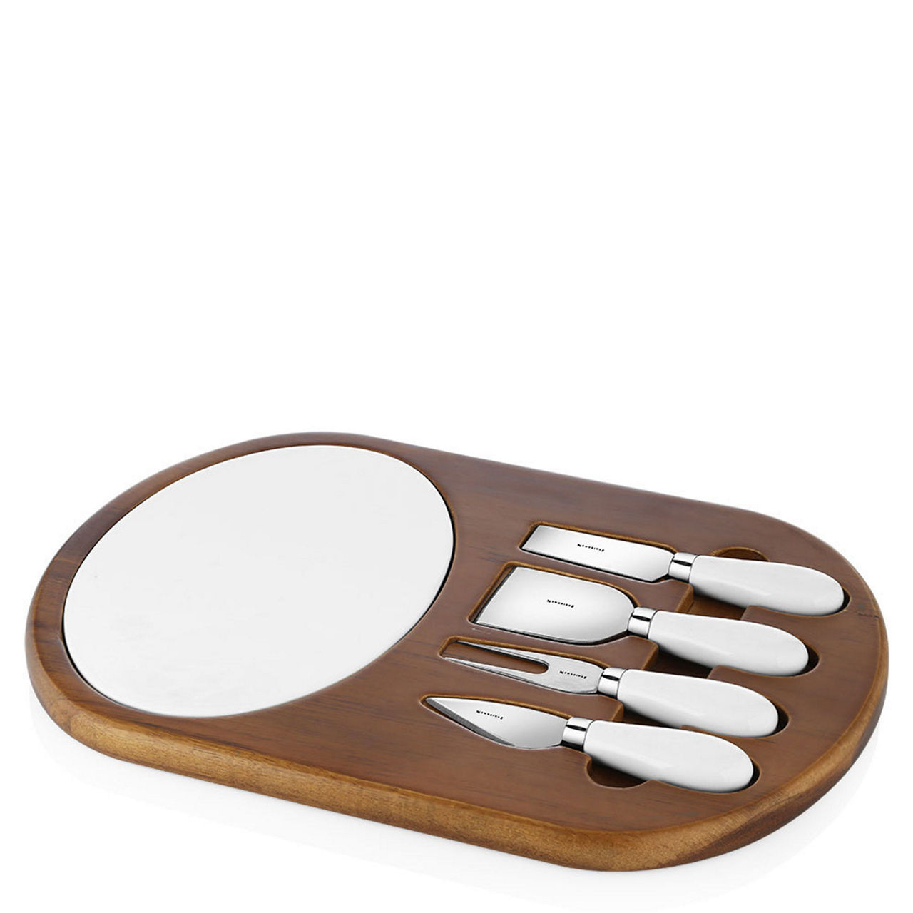 Ceramic & Wood Cheese Board Five-Piece Set