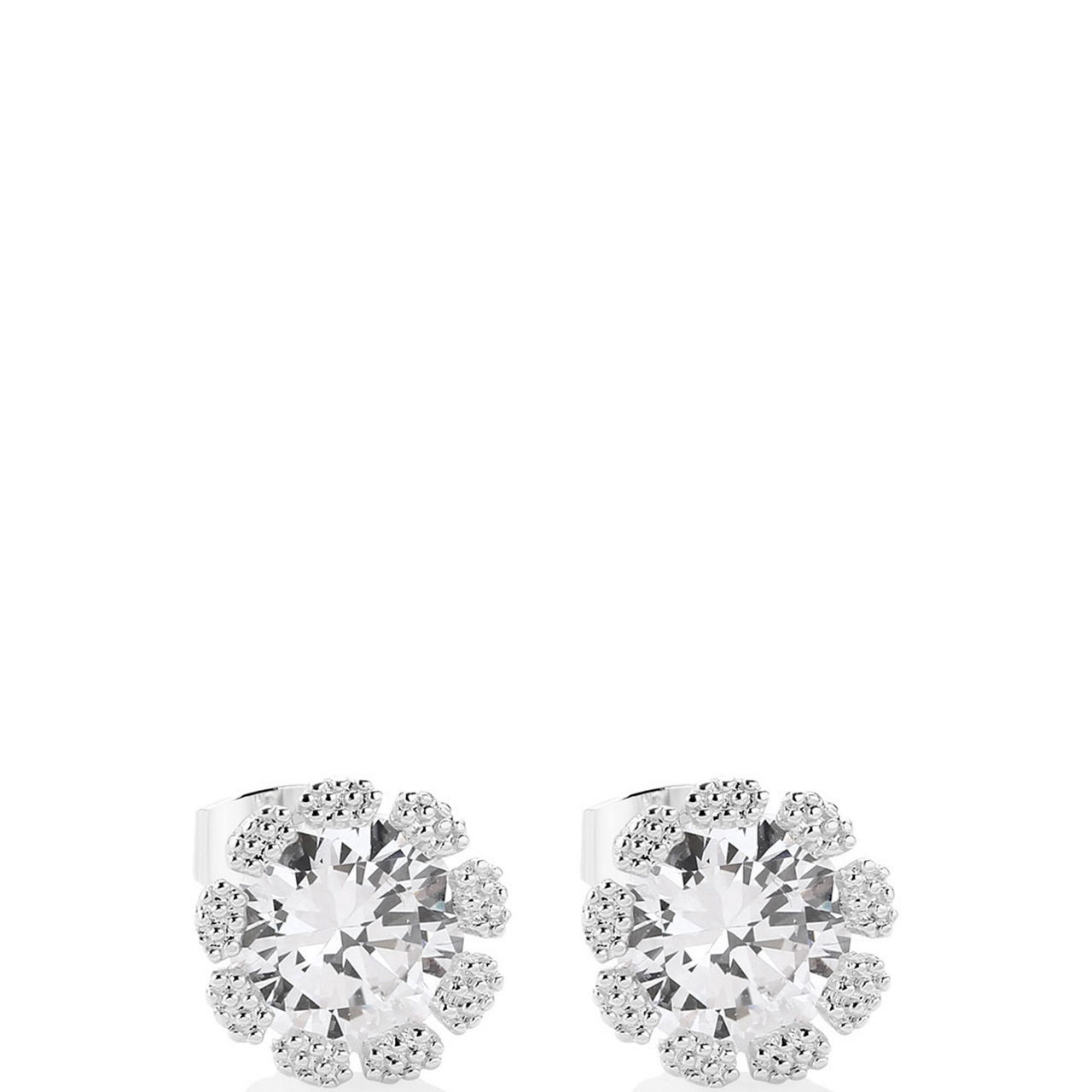 Flower Stone Stud Earrings
