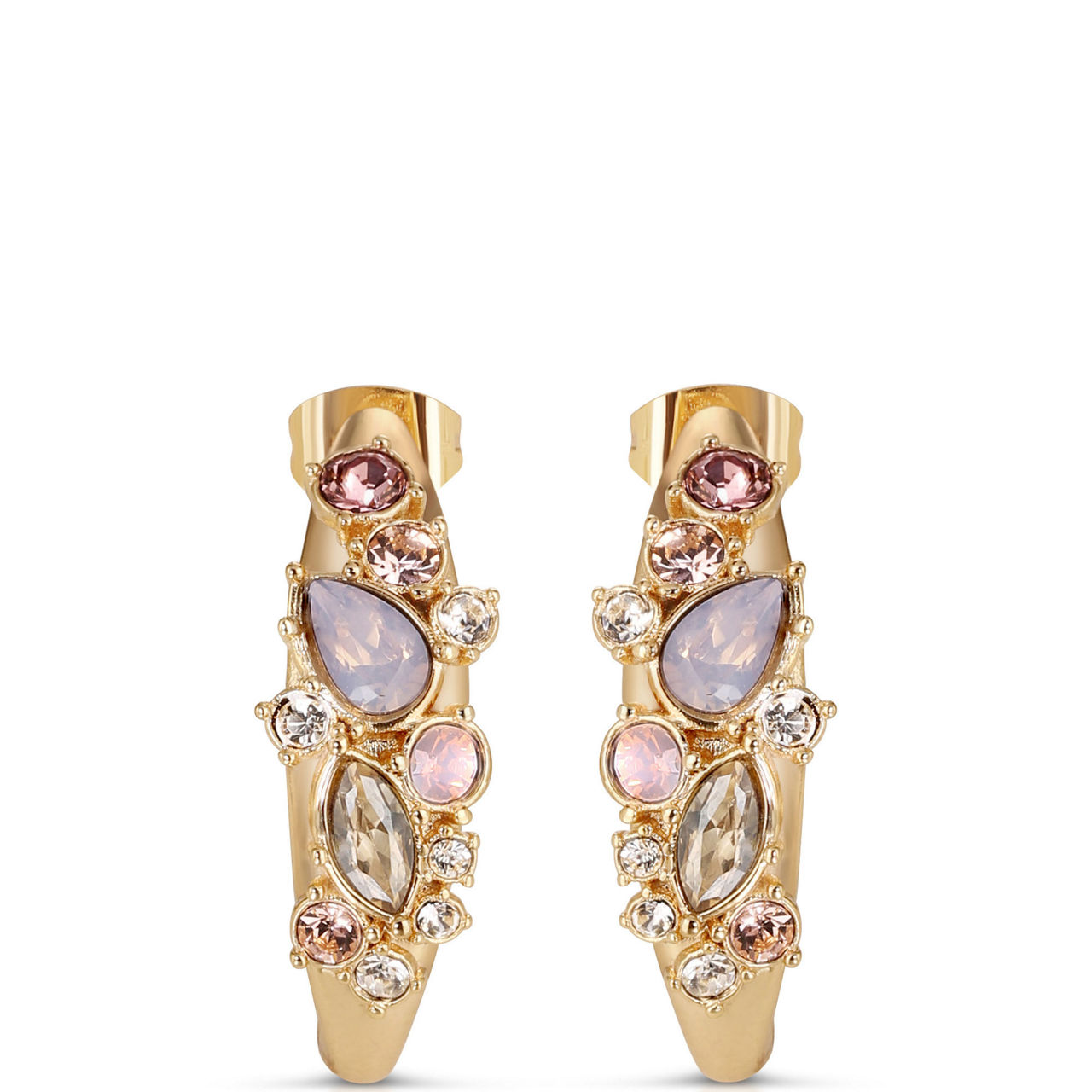 Mixed Stone Hoop Earrings