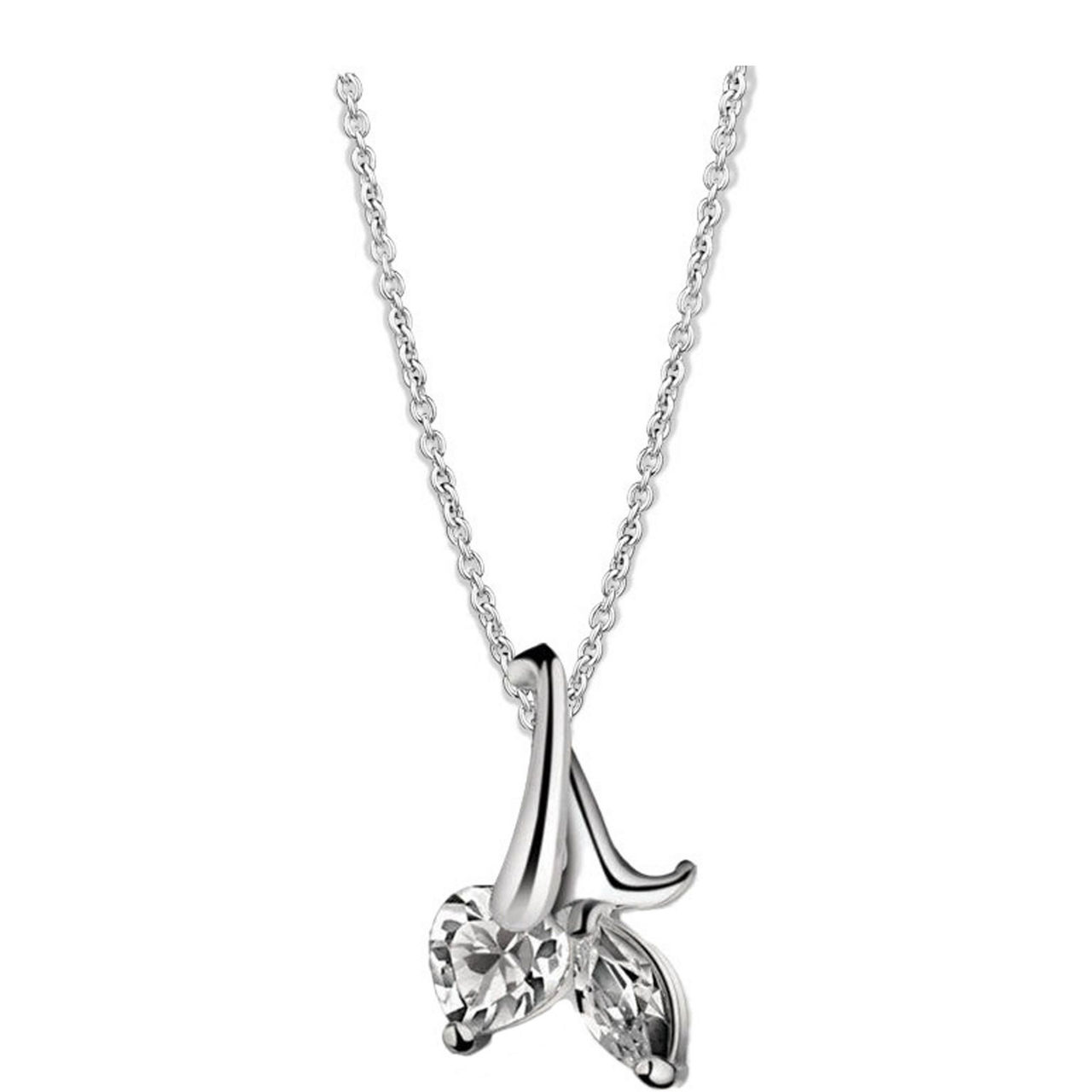 Crystal Leaf Pendant Necklace