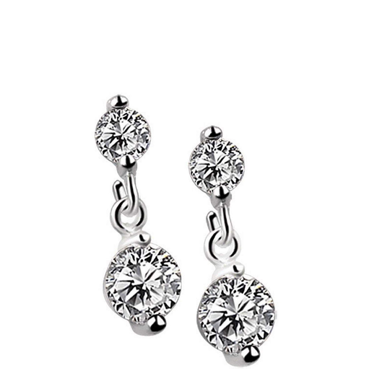 Stone Stud Drop Earrings