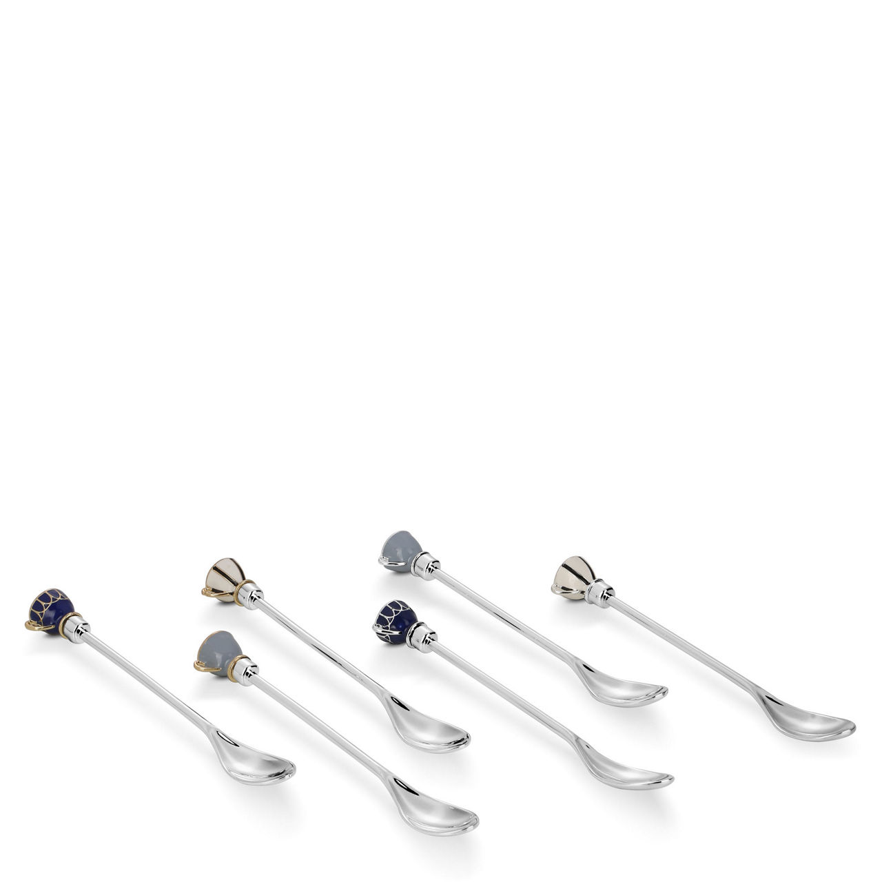 Silver & Gold Plated Tea Spoon, Set of Six