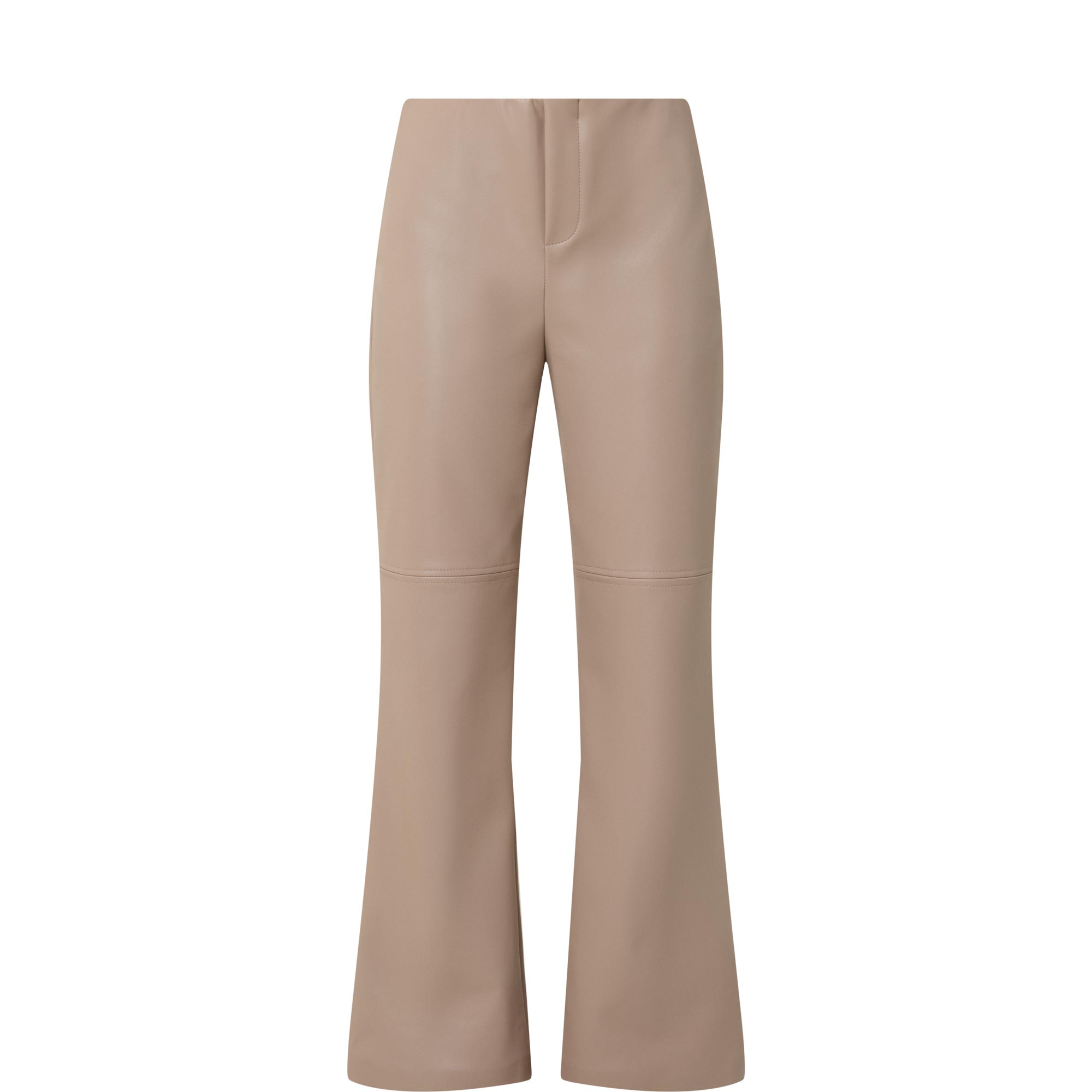 High-Rise Leatherette Flared Trousers