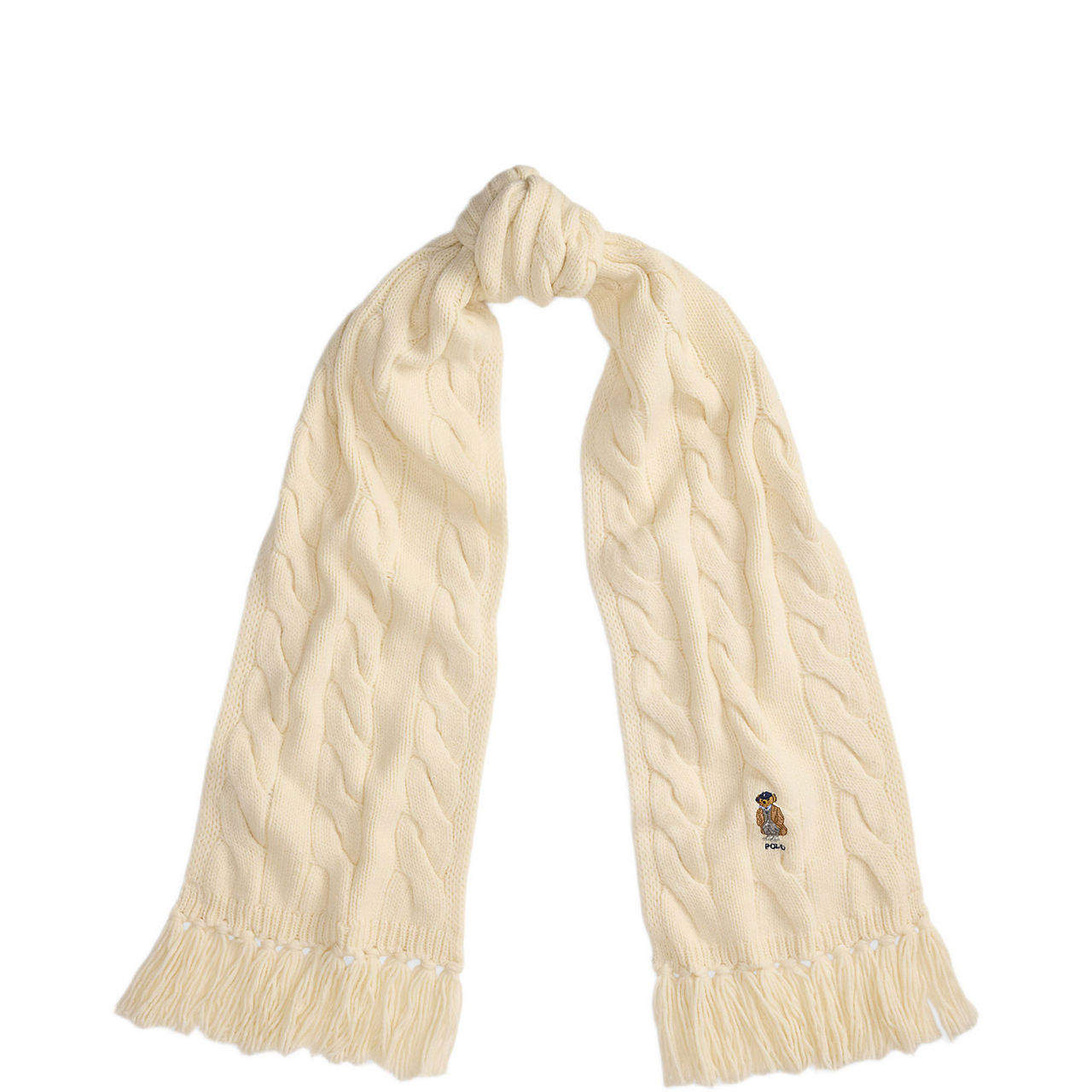 Polo Bear Cable Knit Scarf