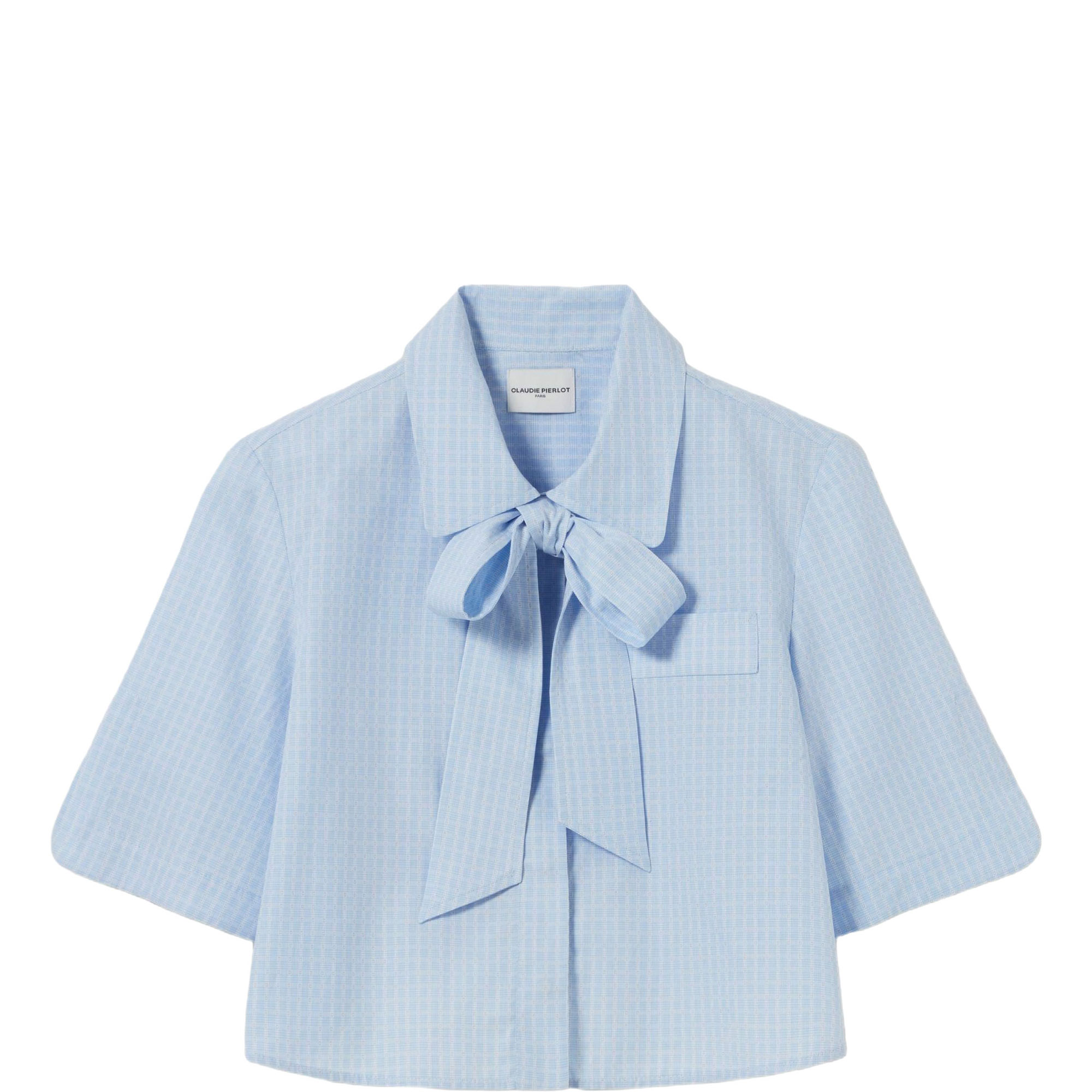 Tie-Neck Printed Blouse