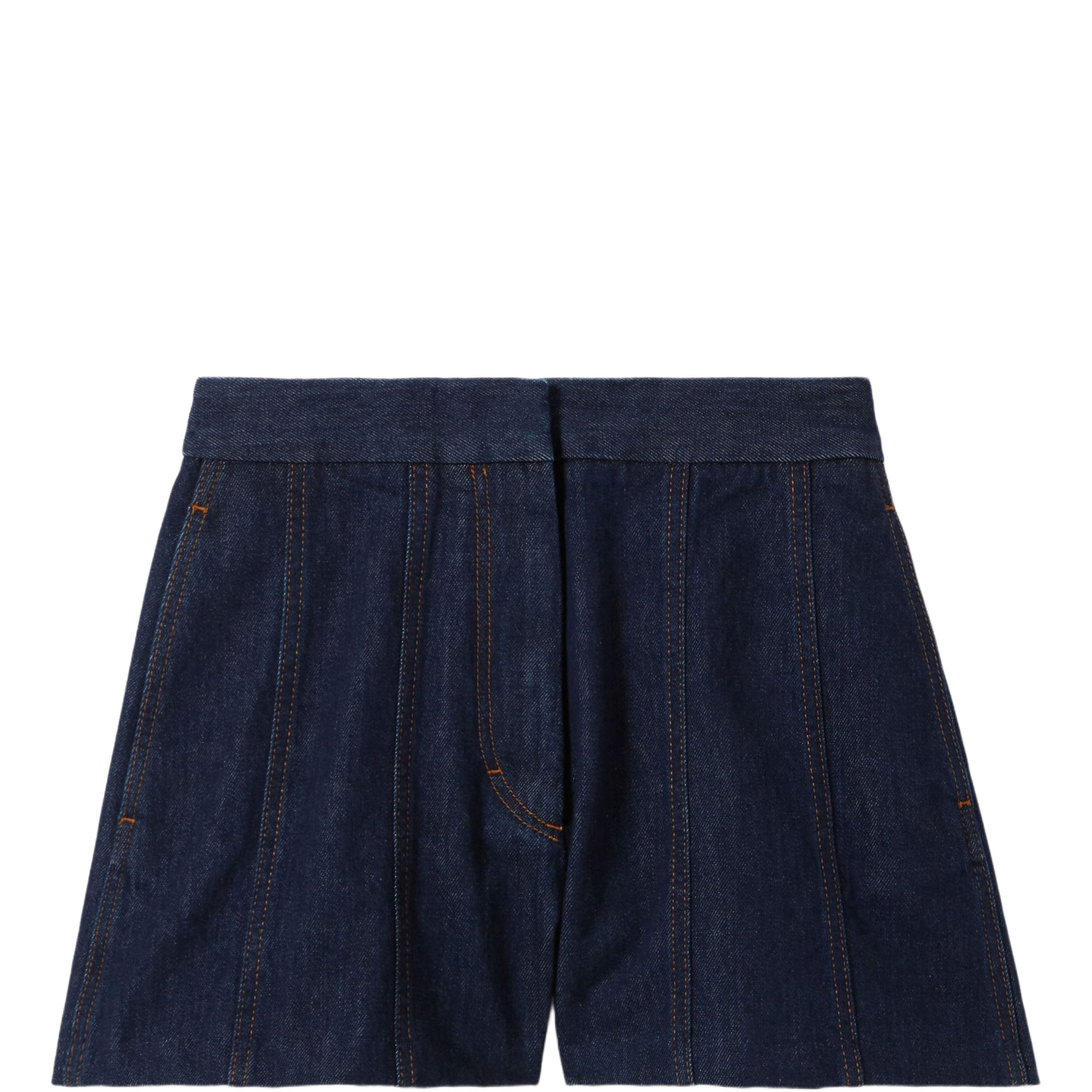 Contrast Stitch Denim Shorts