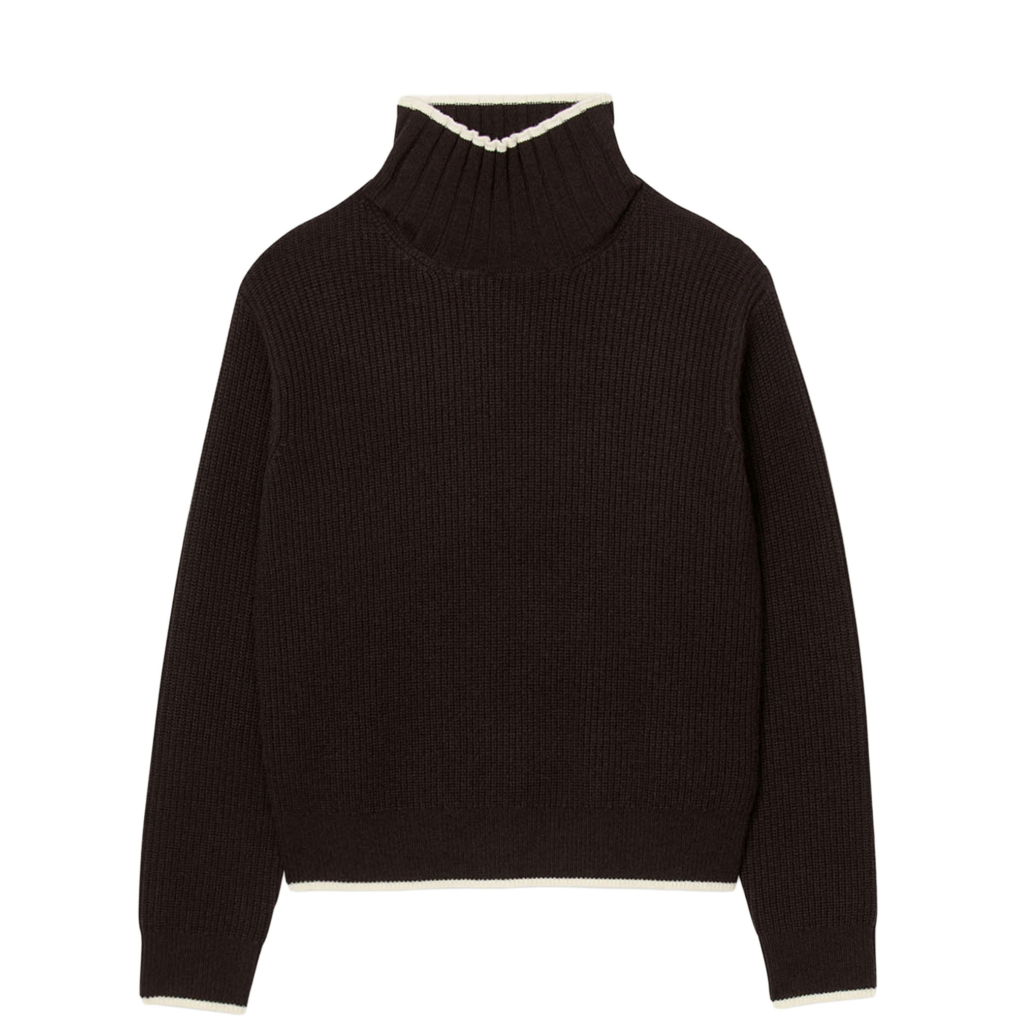 Rib-Knit Turtleneck Sweater