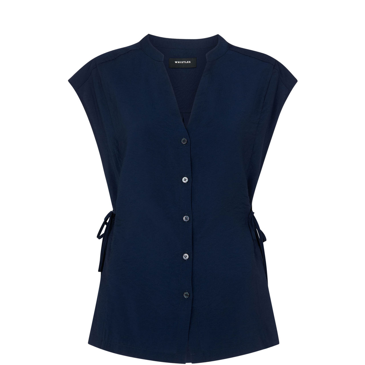 Side-Tie Button-Down Shirt