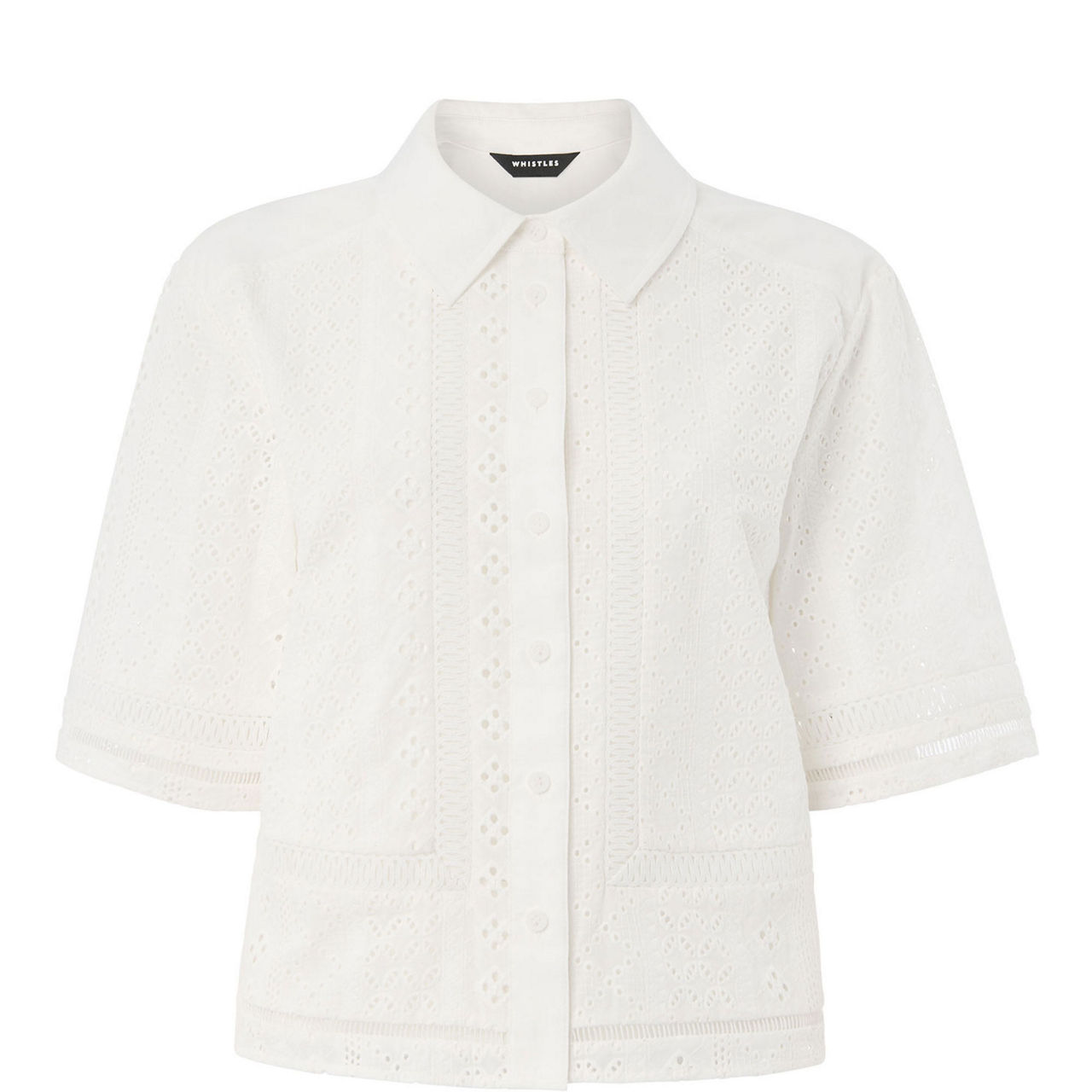 Broderie Cropped Shirt