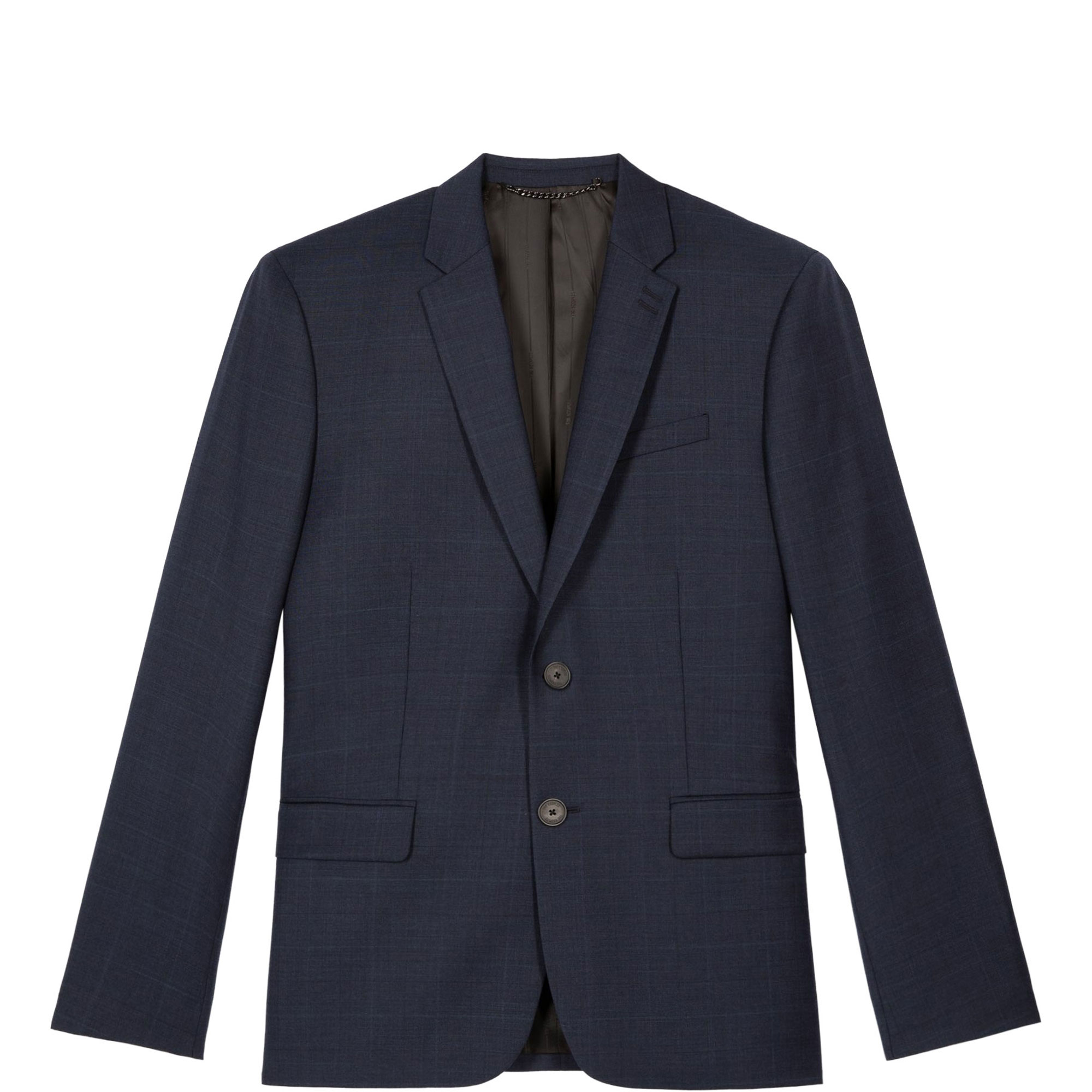 Single-Breasted Check Suit Jacket