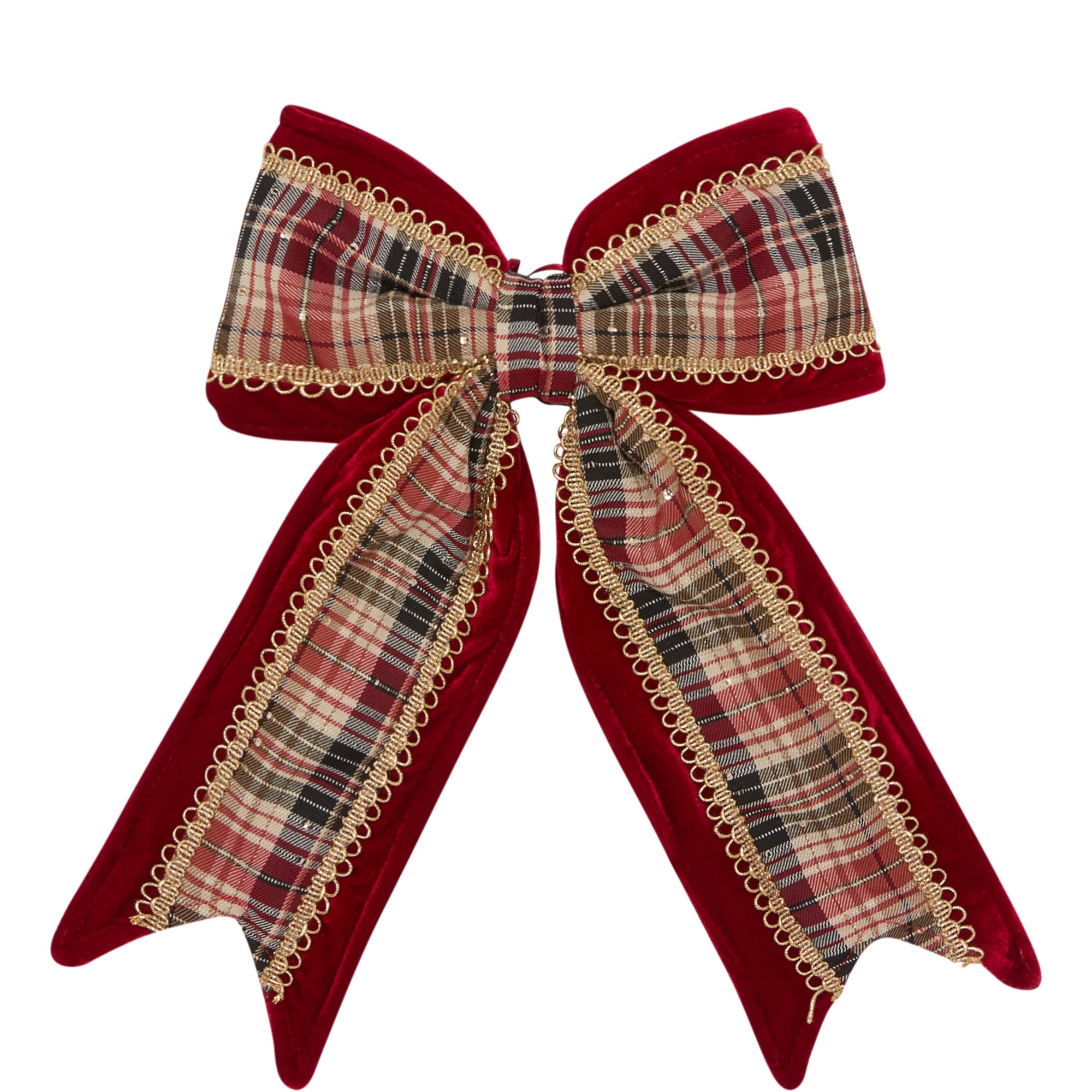 Tartan Velvet Christmas Bow