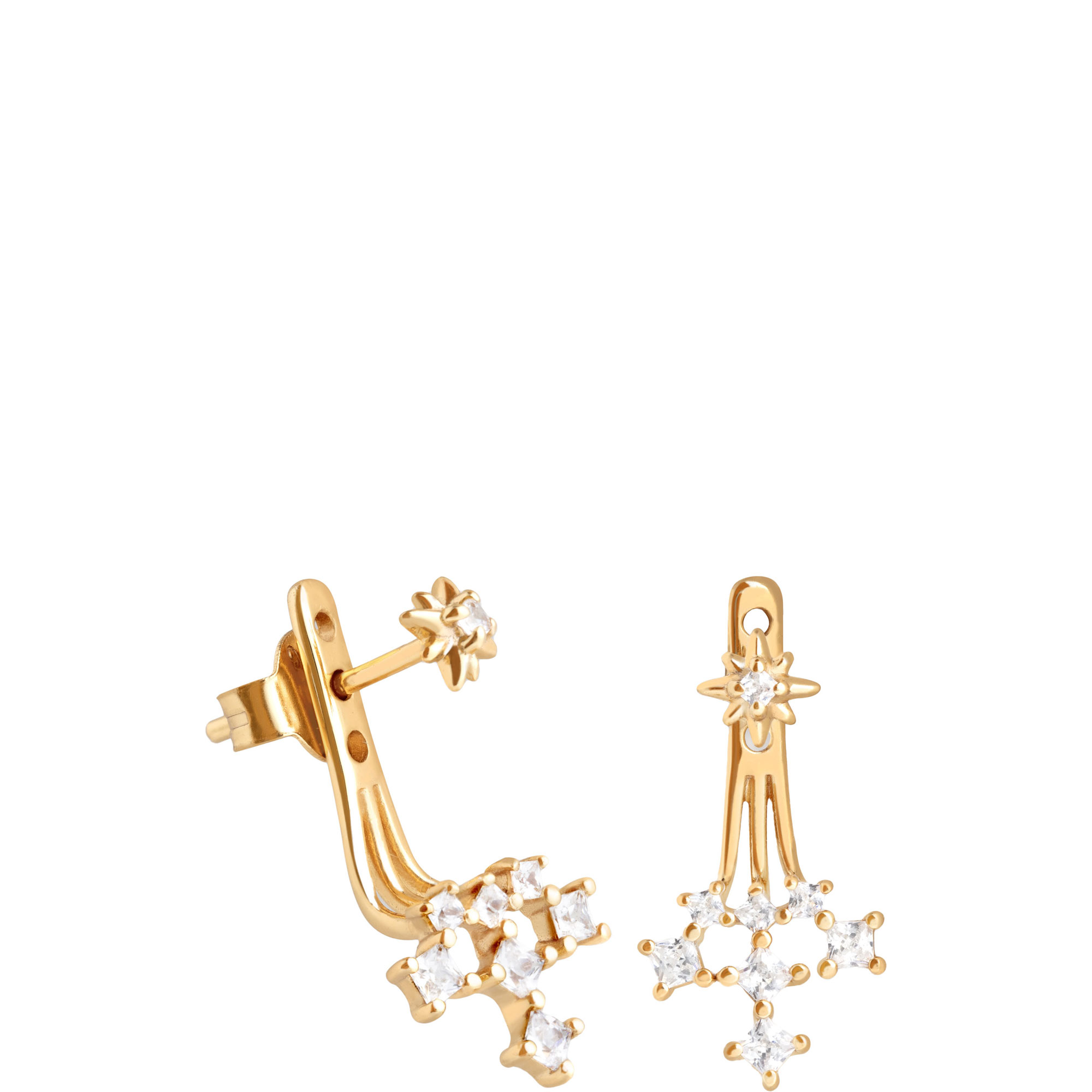 Cosmic Crystal Ear Jacket Stud Earrings