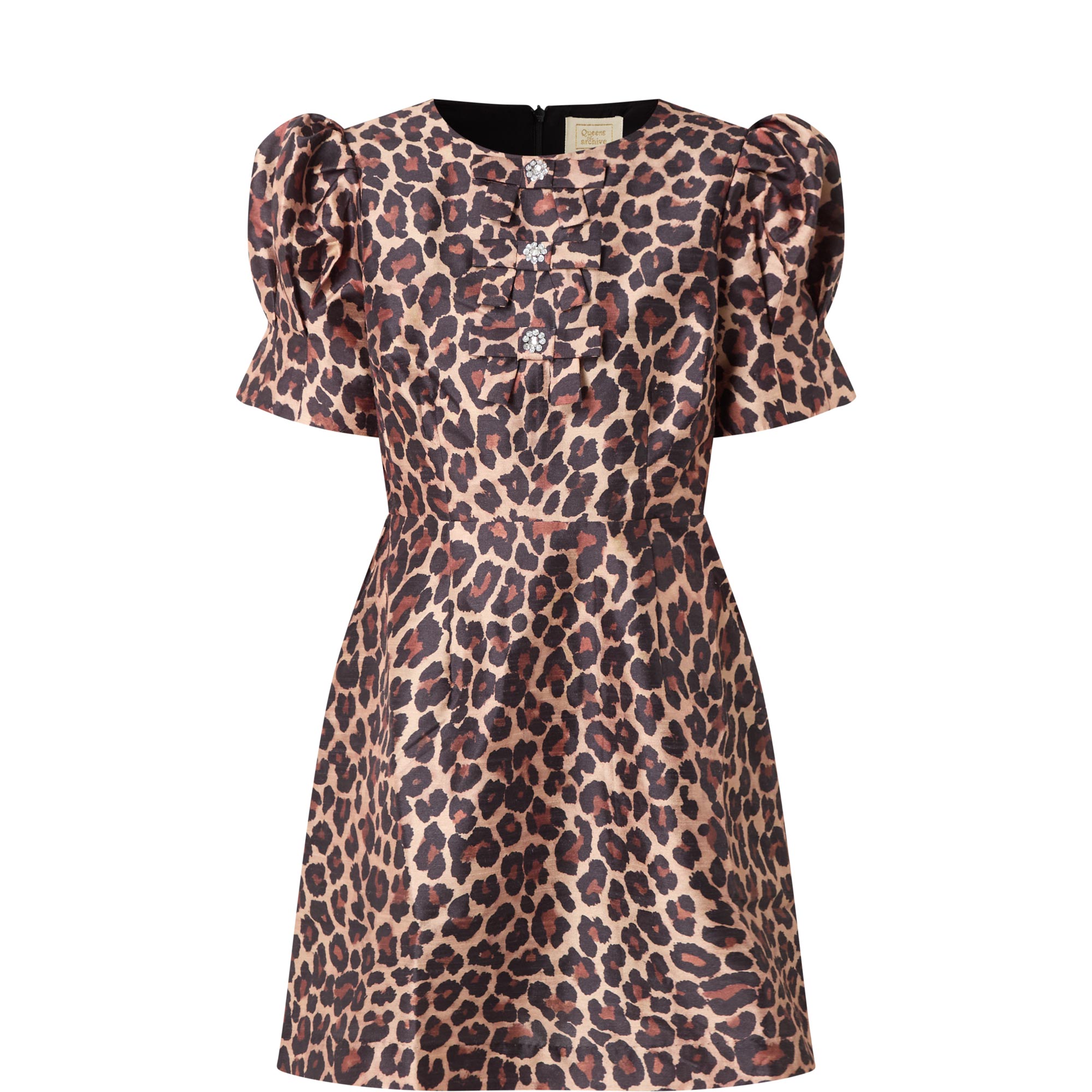 Arabella Embellished Leopard Print Mini Dress