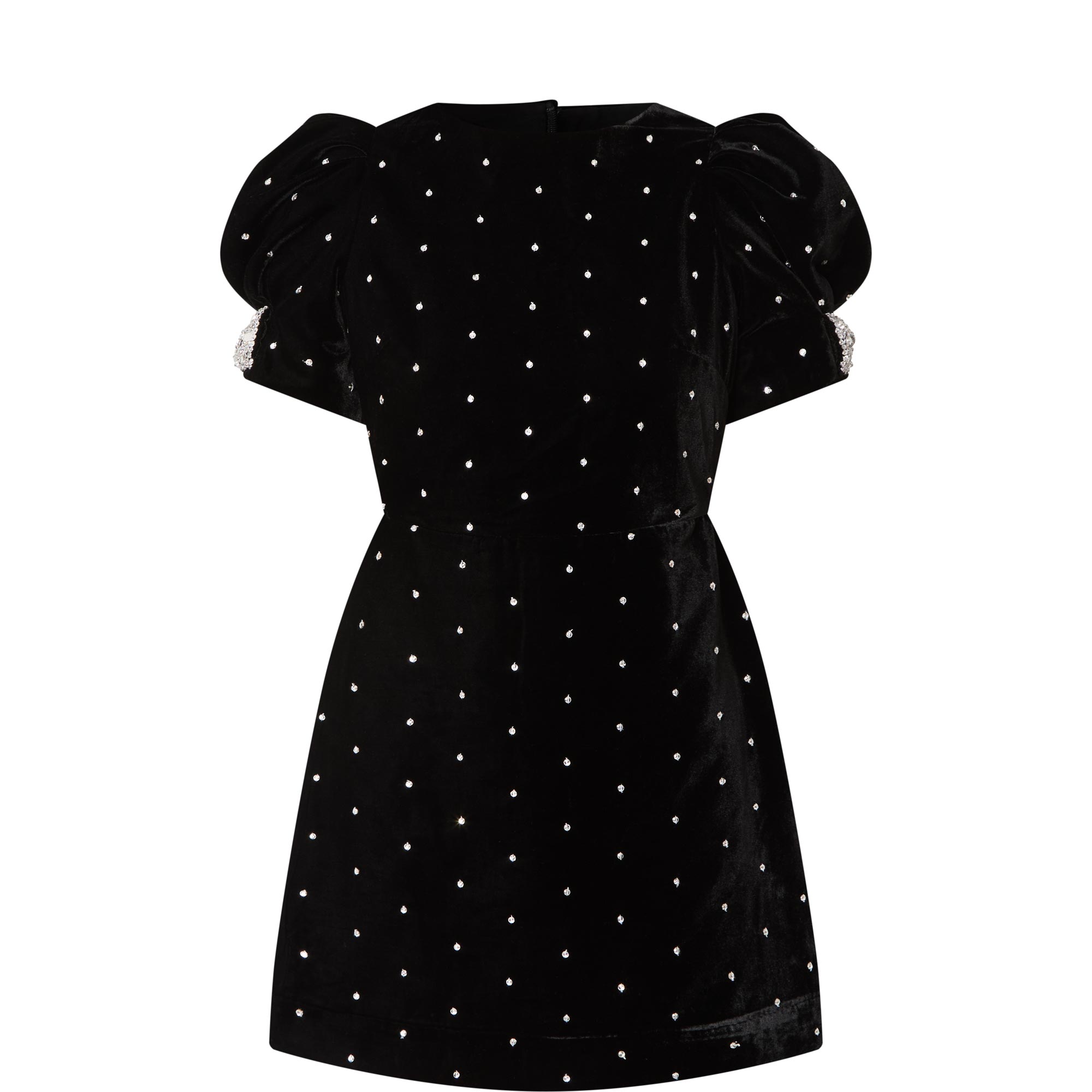 Luna Dotted Velvet Mini Dress