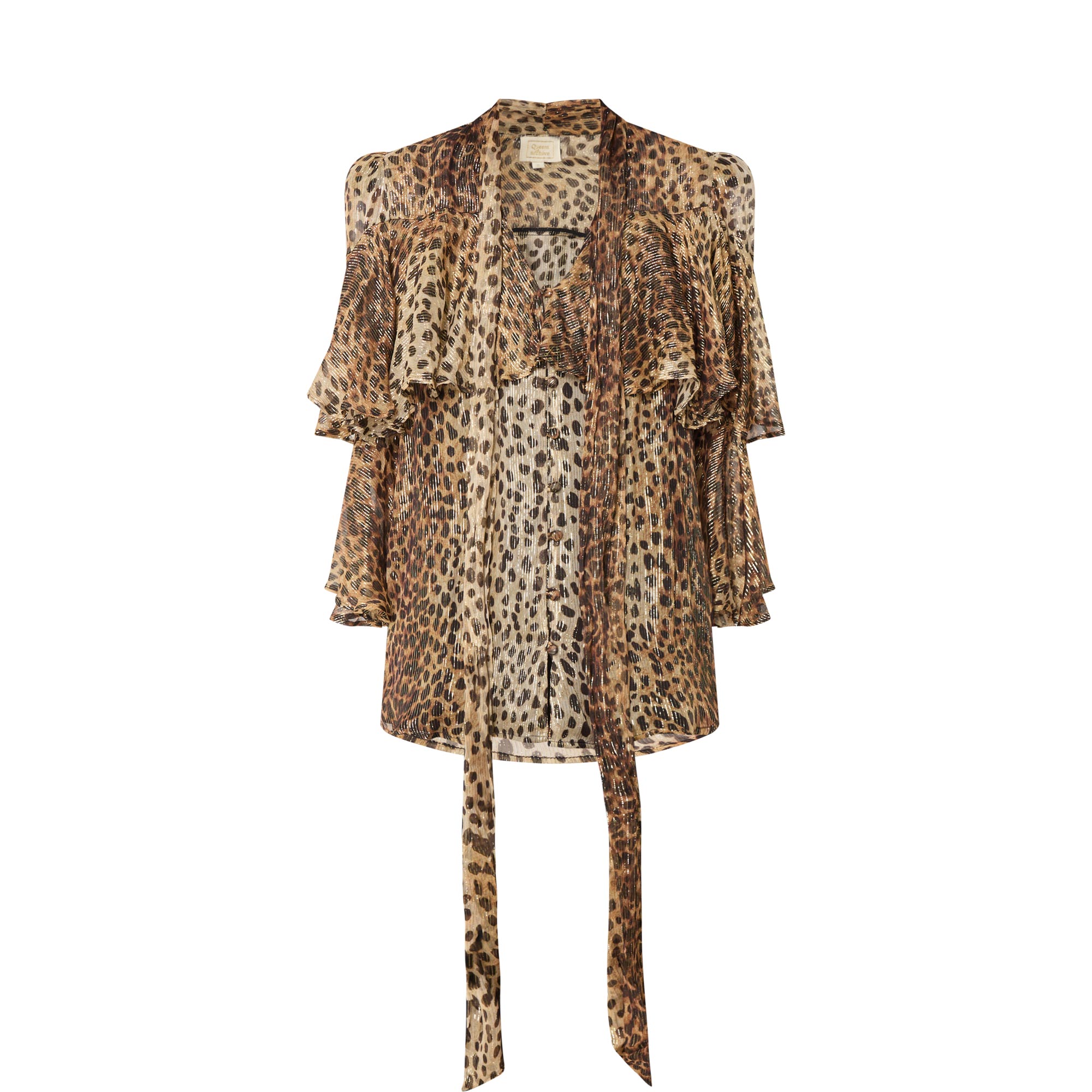 Bea Ruffle Leopard Print Blouse