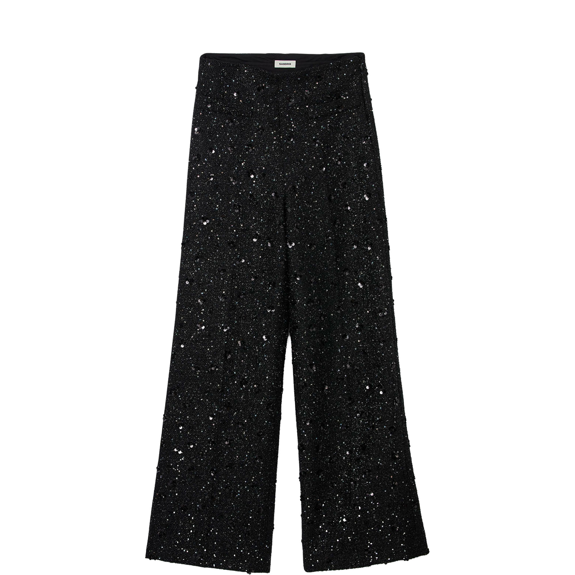 Embellished Tweed Straight Leg Trousers