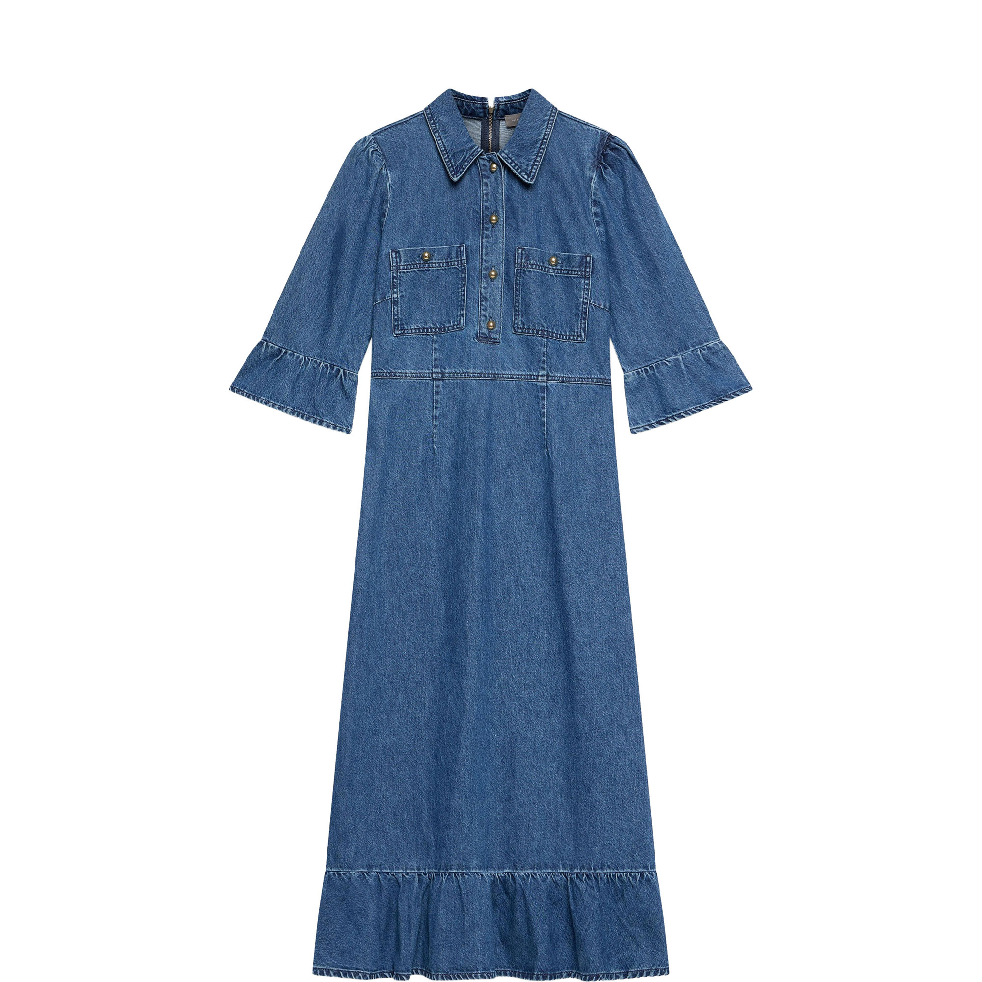 Denim Flared Shirt Dress