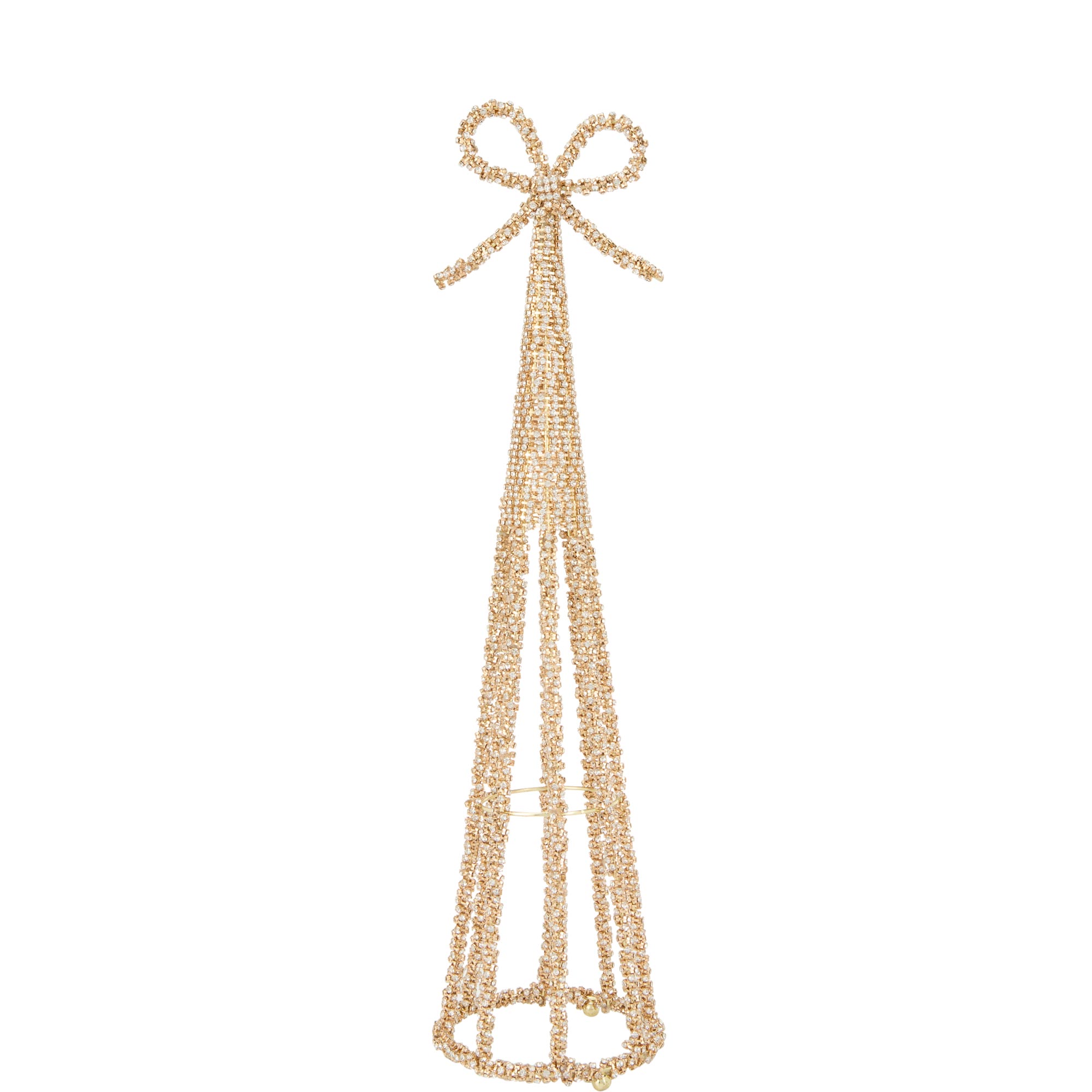 Jewelled Standing Cone Christmas Decoration