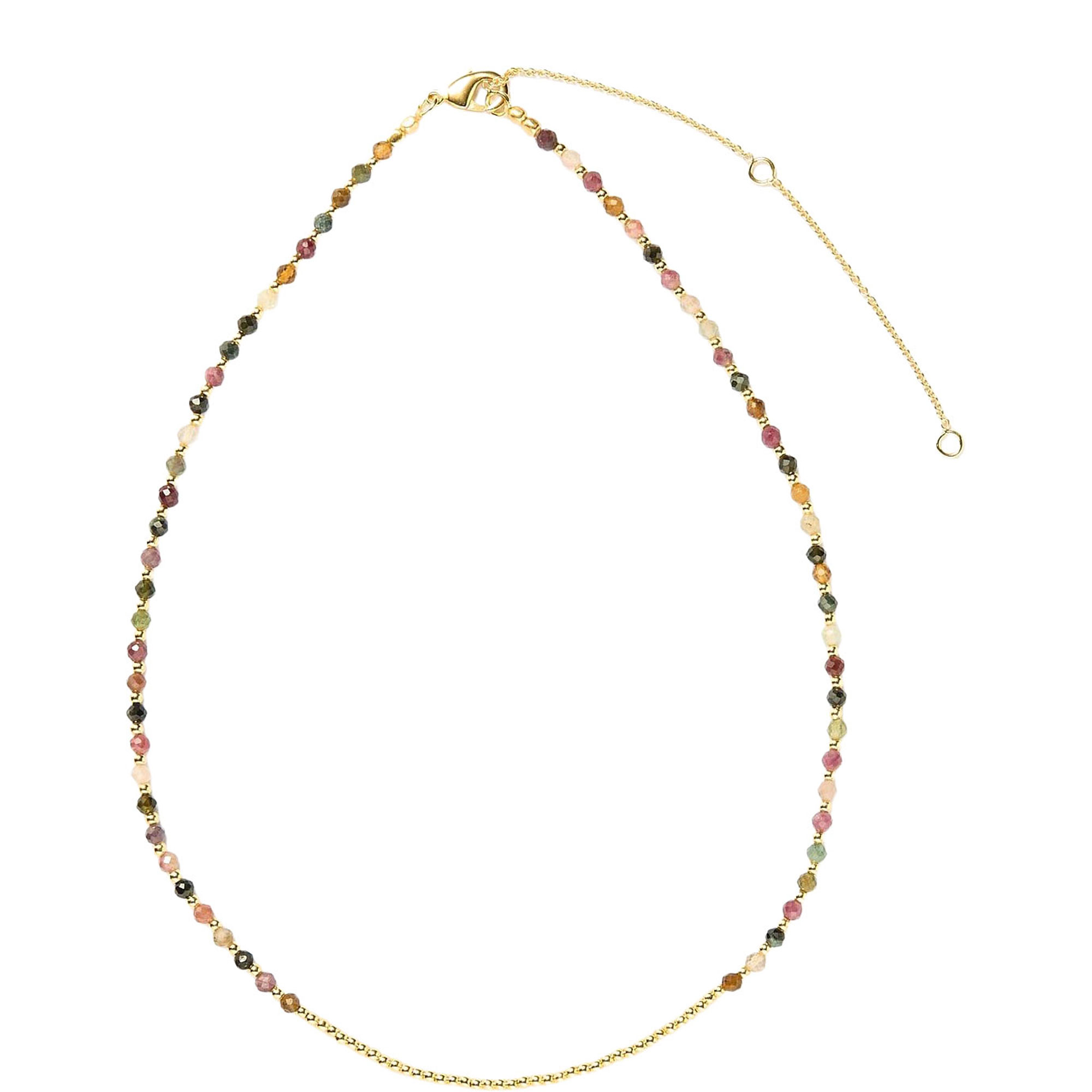 Watermelon Tourmaline Ibiza Beaded Necklace