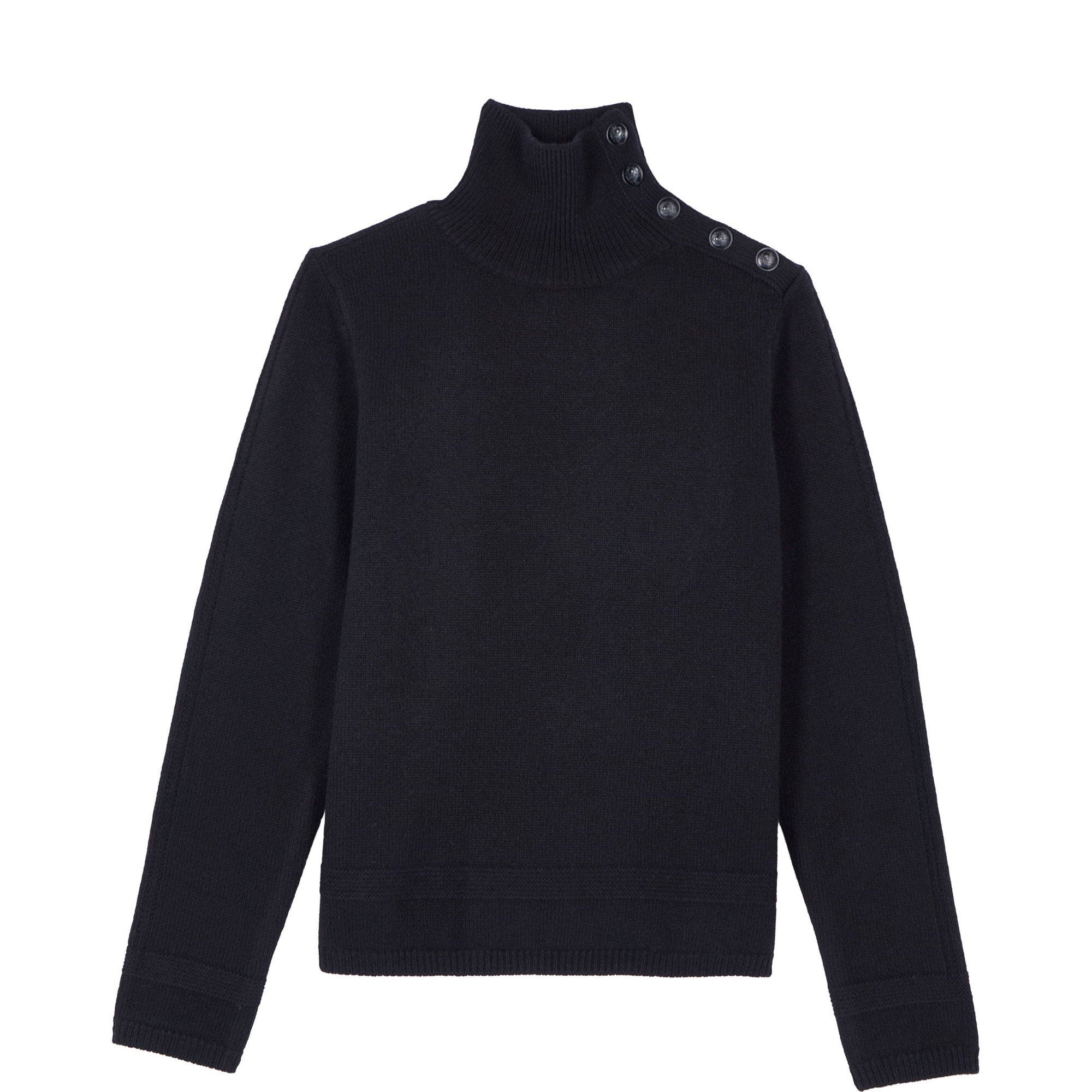 Button Turtleneck Sweater