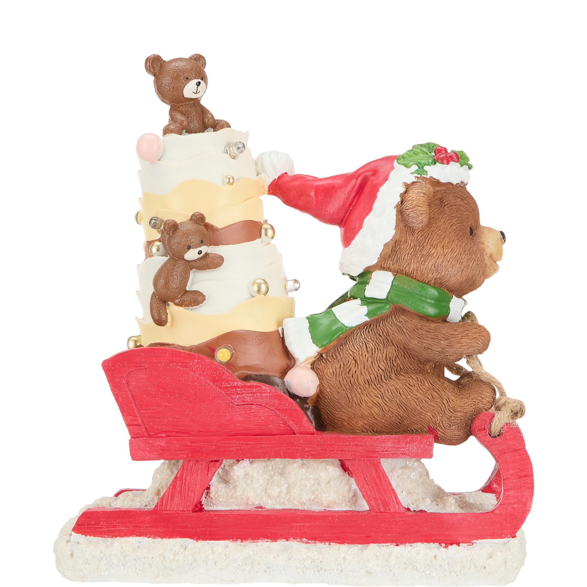 Bear On Christmas Sleigh Ornament