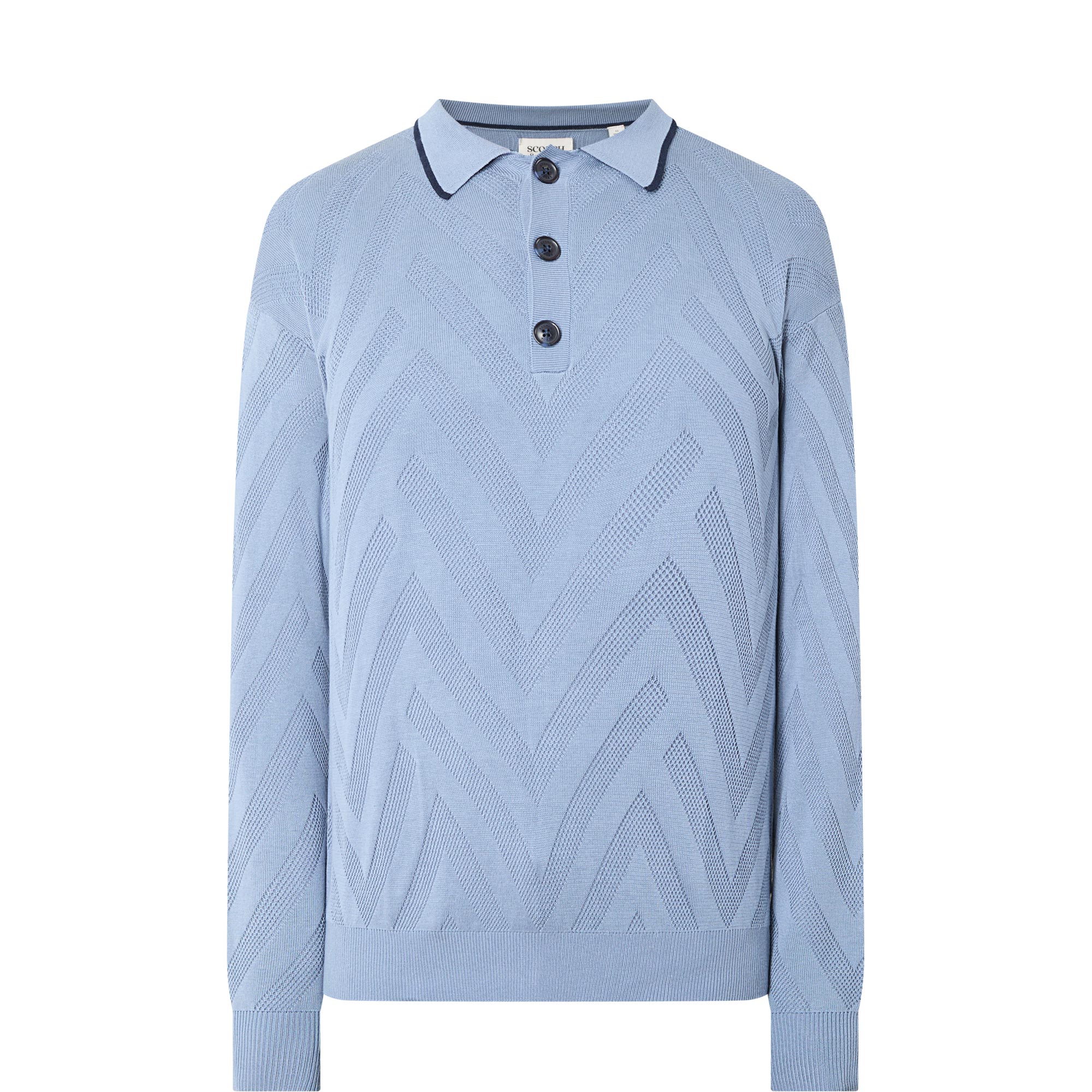 Chevron Knit Polo Shirt