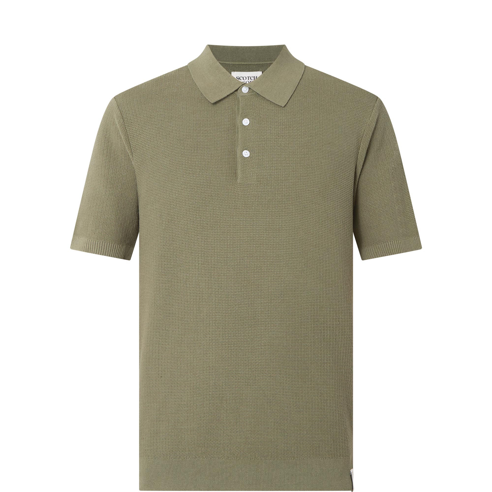 Textured Knitted Polo Shirt