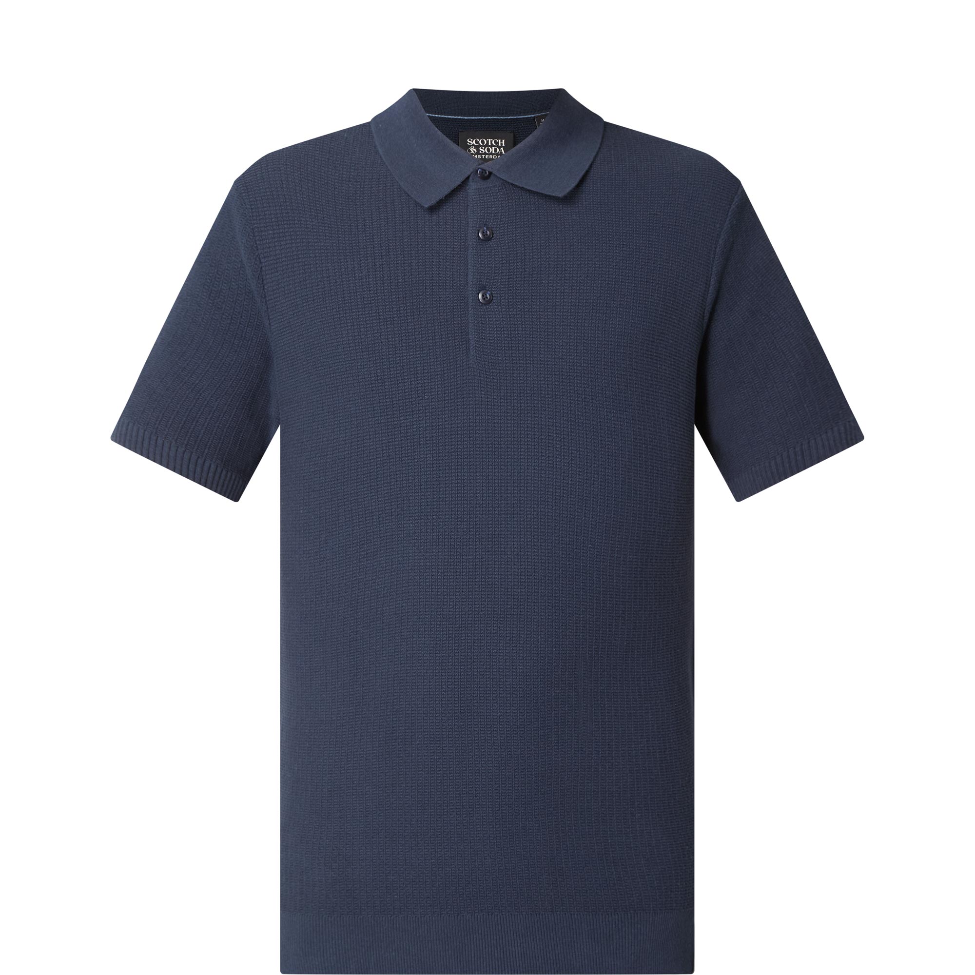 Textured Knitted Polo Shirt