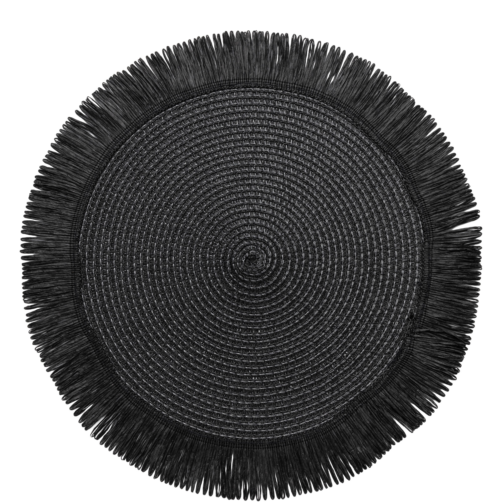Black Natural Round Placemats Set of Four