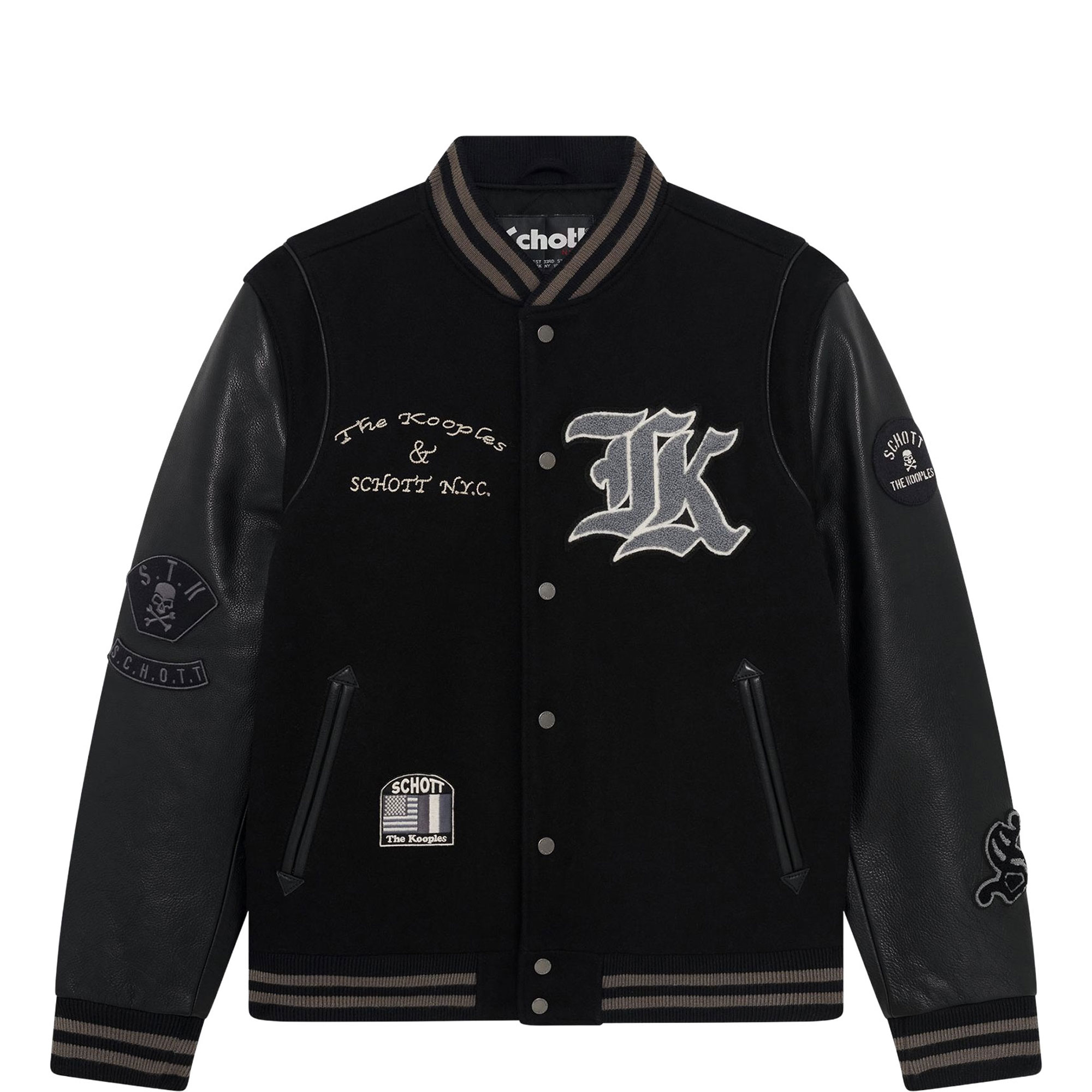 The Kooples x SCHOTT NYC Varsity Bomber Jacket